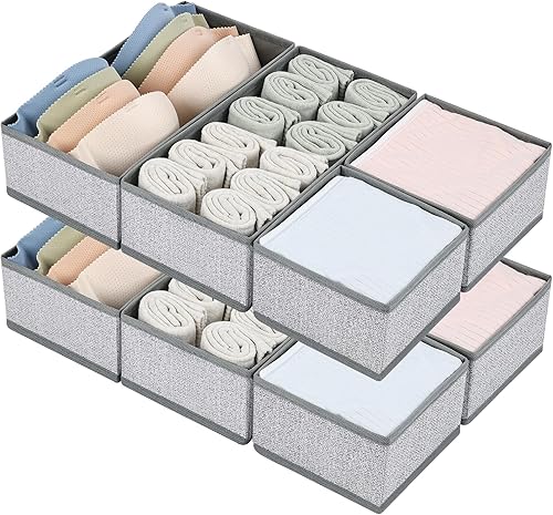 Miniatura 39 de DIMJ Organizadores de Cajones - Juego de 4 Organizadores de Armario de Tela y Almacenamiento, Divisores de Cajones para Ropa de Bebé, Calcetines