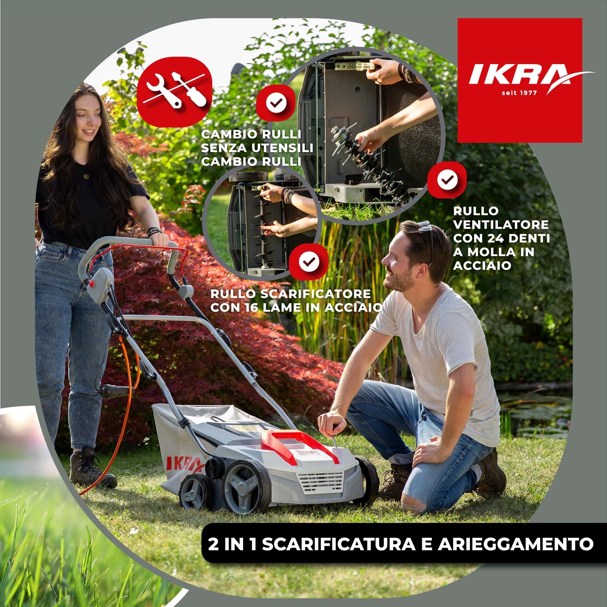IKRA IEVL 1838 scarificatore elettrico 1800W 38 cm 40 l