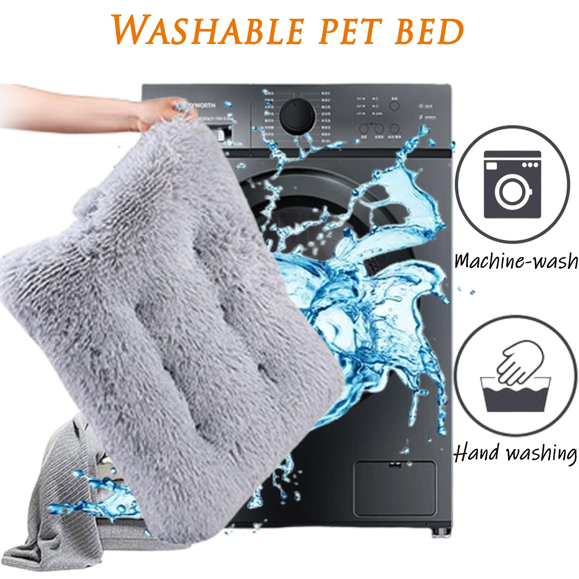 Grand tapis de cage pour chien et chat de petite et moyenne taille, coussin anti-anxiété pour chien et chat de petite et moyenne taille, 110 x 75 x 10 cm, noir