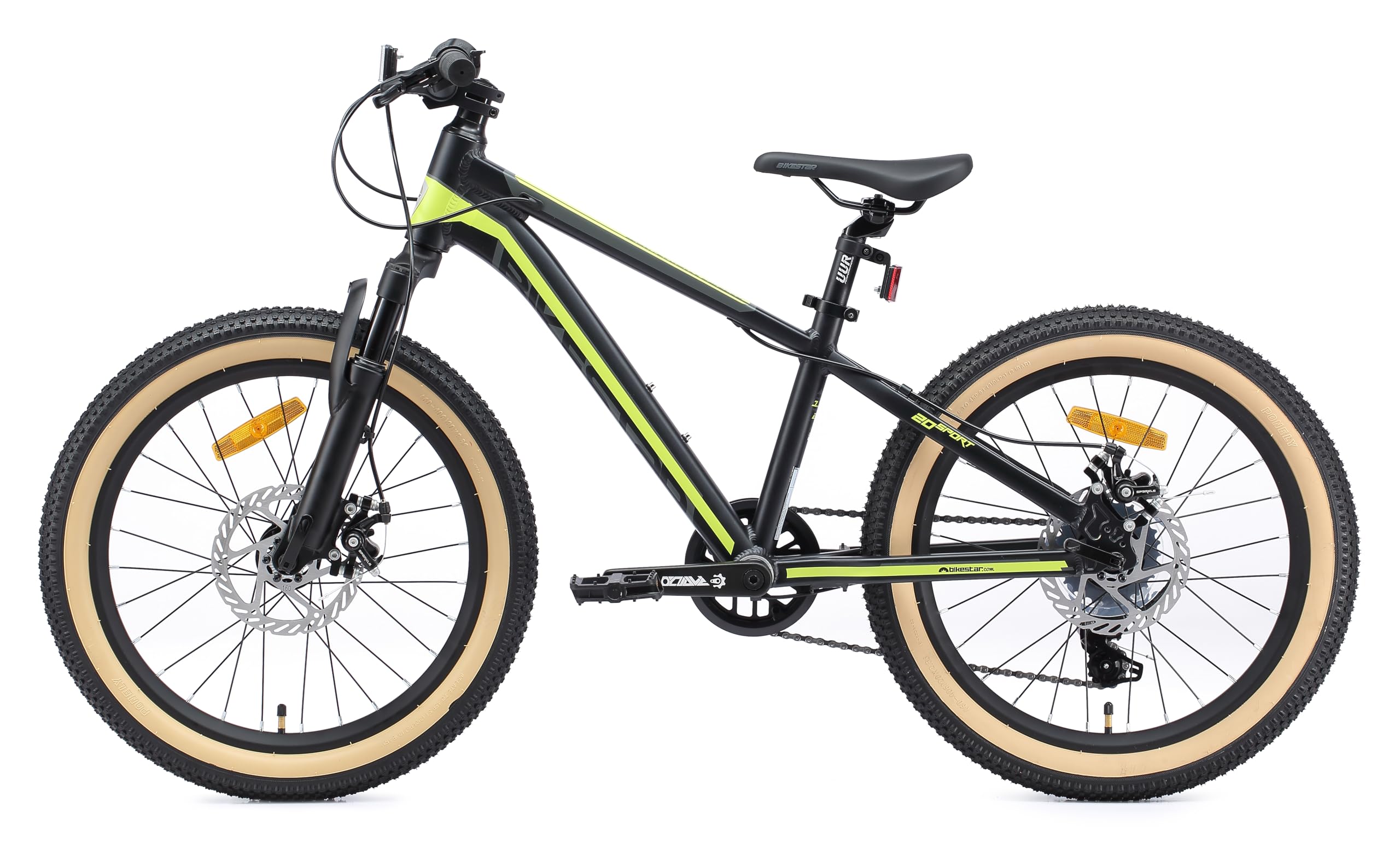BIKESTAR VTT Vélo Tout Terrain 20" pour Enfants de 6-9 Ans | Bicyclette Cadre 11.5 Pouces 7 Vitesses Shimano, Hardtail, Freins Disque