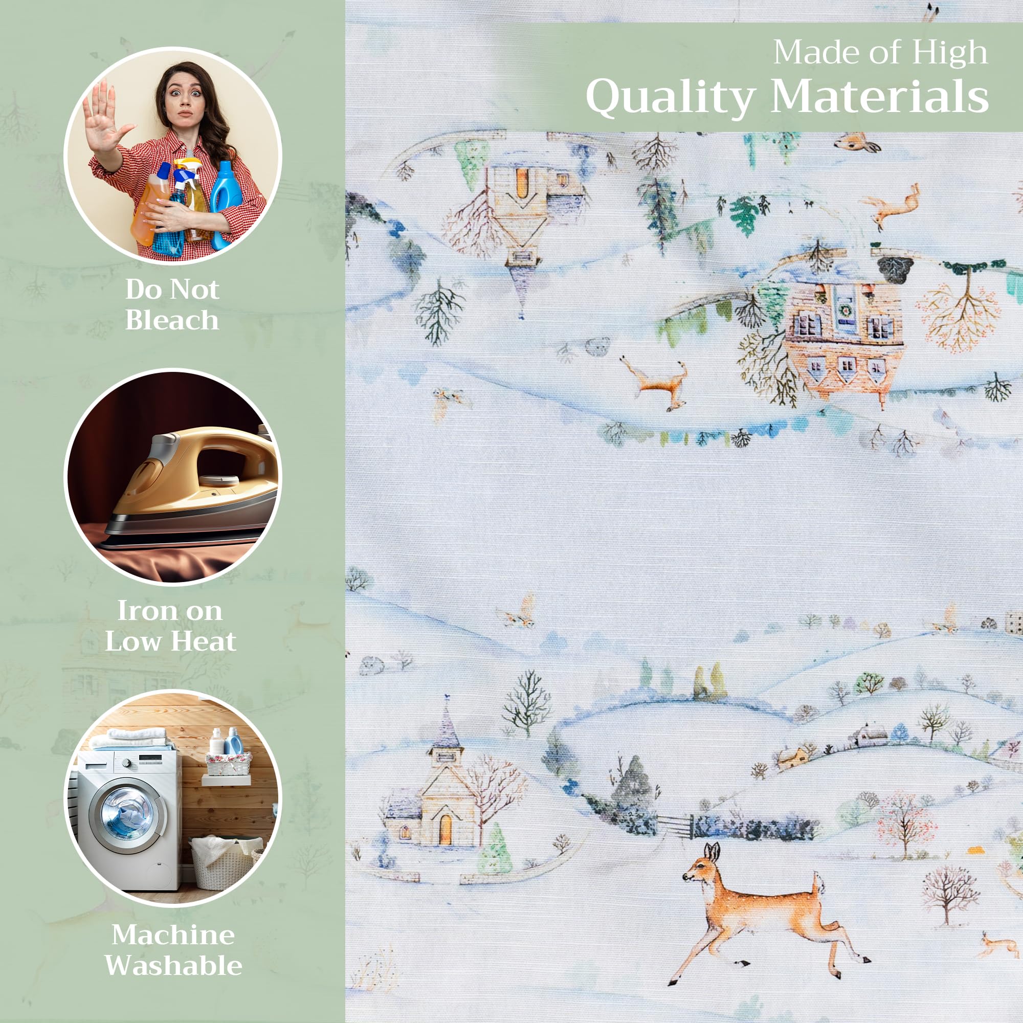 Maison d' Hermine Cloth Napkins Set of 4 100% Cotton for Christmas Decorations Everyday Reusable Square Autumn Napkins Cloth Washable Dinner Party Wedding (Snowy World - Image 4