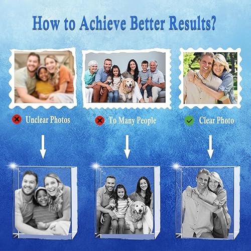 Miniatura 6 de Foto de Cristal 3D Personalizada, Marco de Fotos de Vidrio Personalizado Grabado con Láser, Excelentes Regalos de Aniversario, Cumpleaños, Navidad,