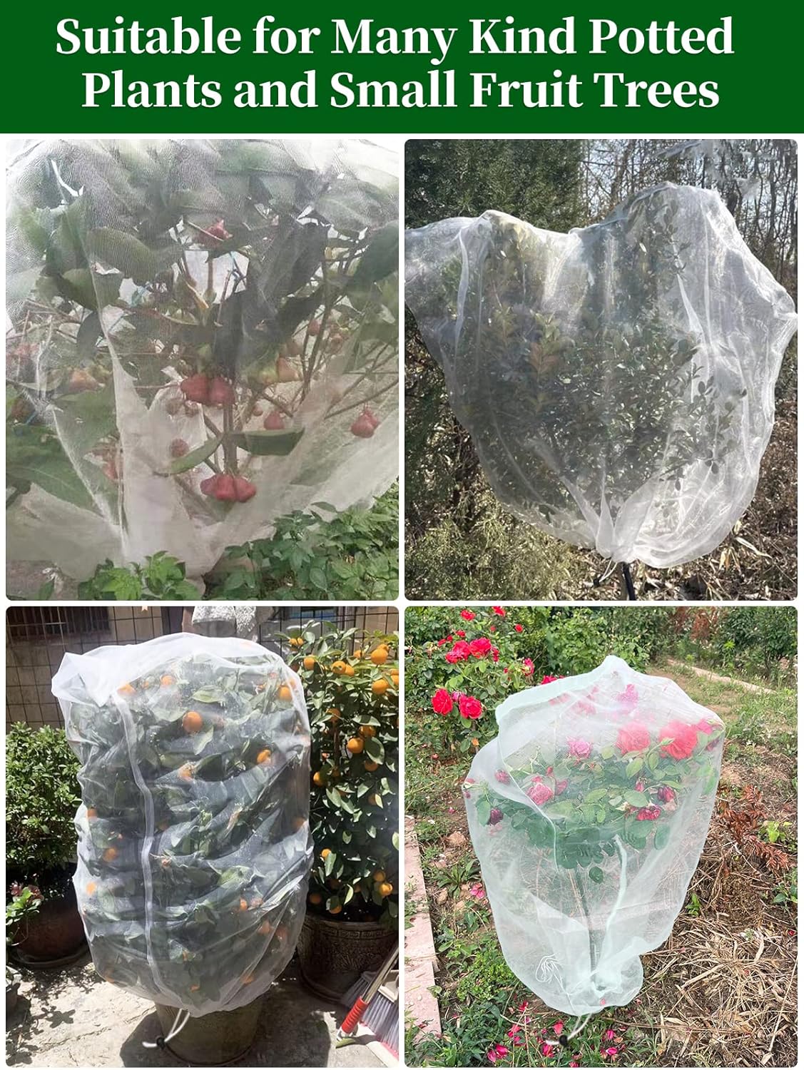 10 ft x 33 ft Garden Netting Pest Barrier and 4 PCS 3.2 ft x 2.6 ft Plant Netting : Patio, Lawn & Garden