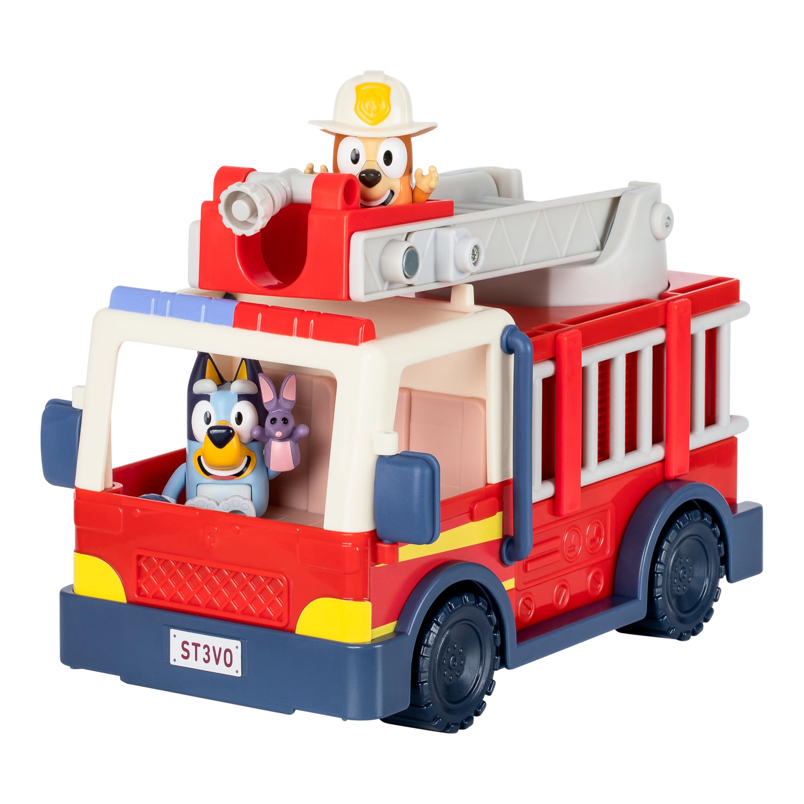 BlueY Camion de Pompier Camion de Pompiers avec Figurines de, de Bingo en pompière et de Bob Bilby . Dresse l’échelle, pivote-la et déroule la Lance . - 2