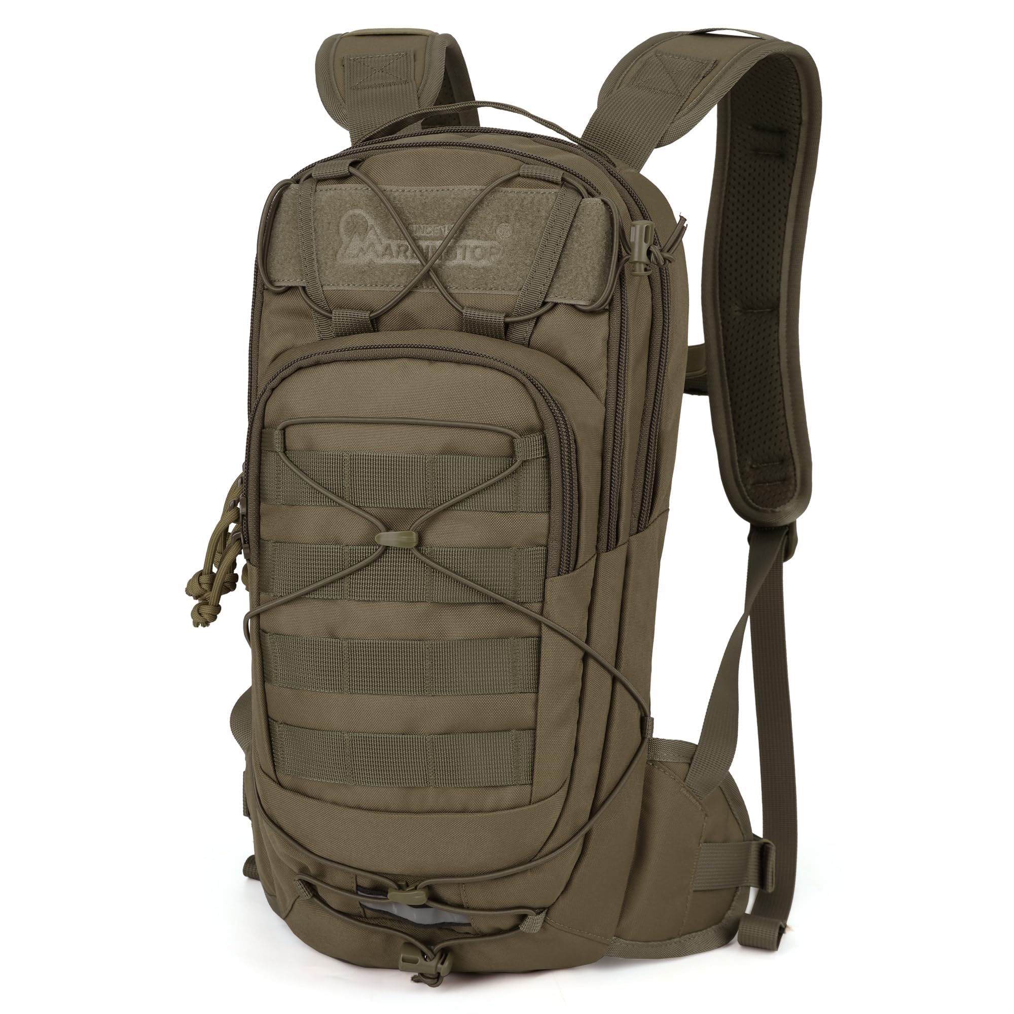 Mardingtop Lightweight 10L Sports Backpack with Bubble Compartment and Molle - Breathable for Cycling, Running, Hiking, Daily Use, khaki, 43 cm x 24 cm x 18 cm, Minimalistic