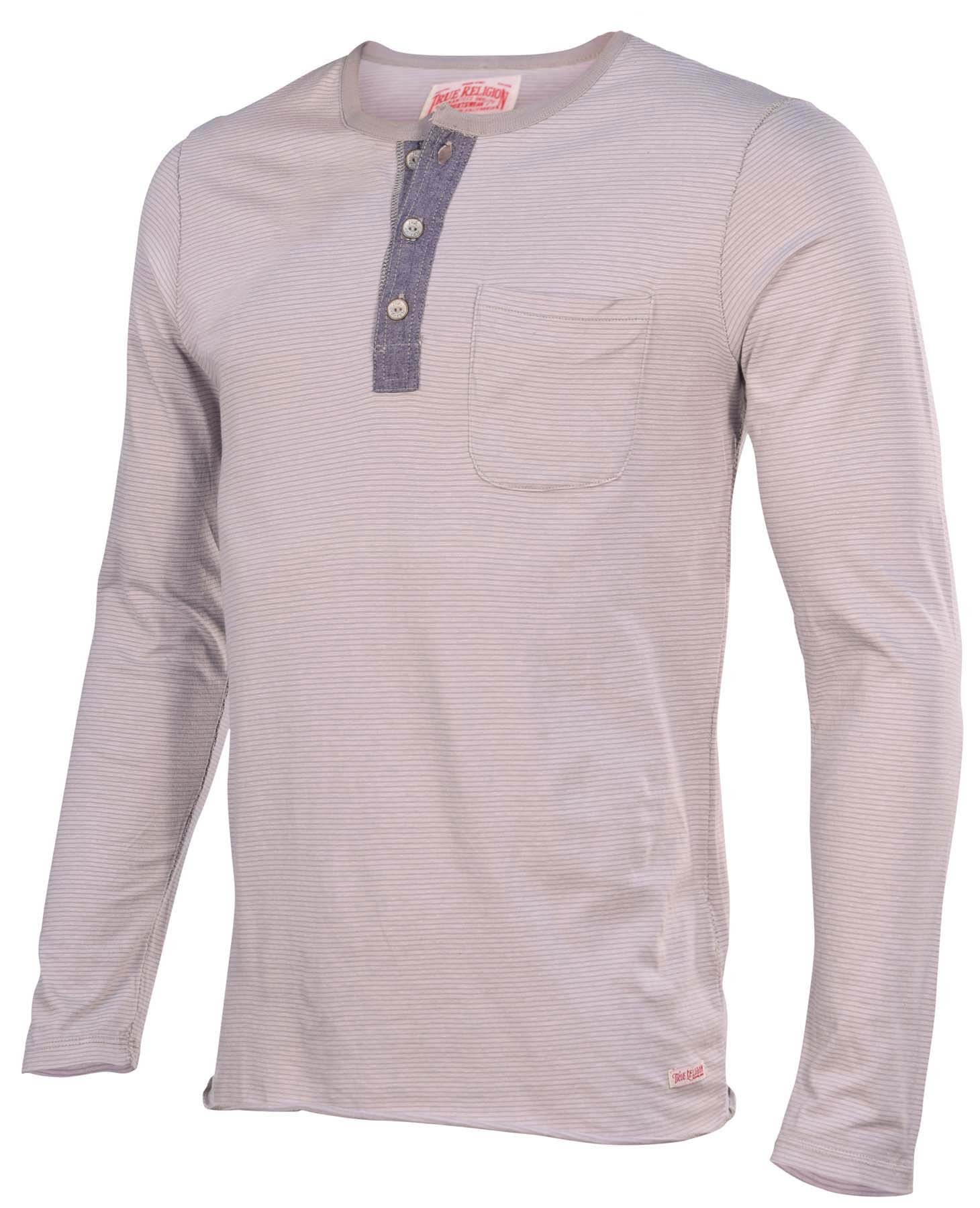 True Religion Men's Pocket Henley in Grey