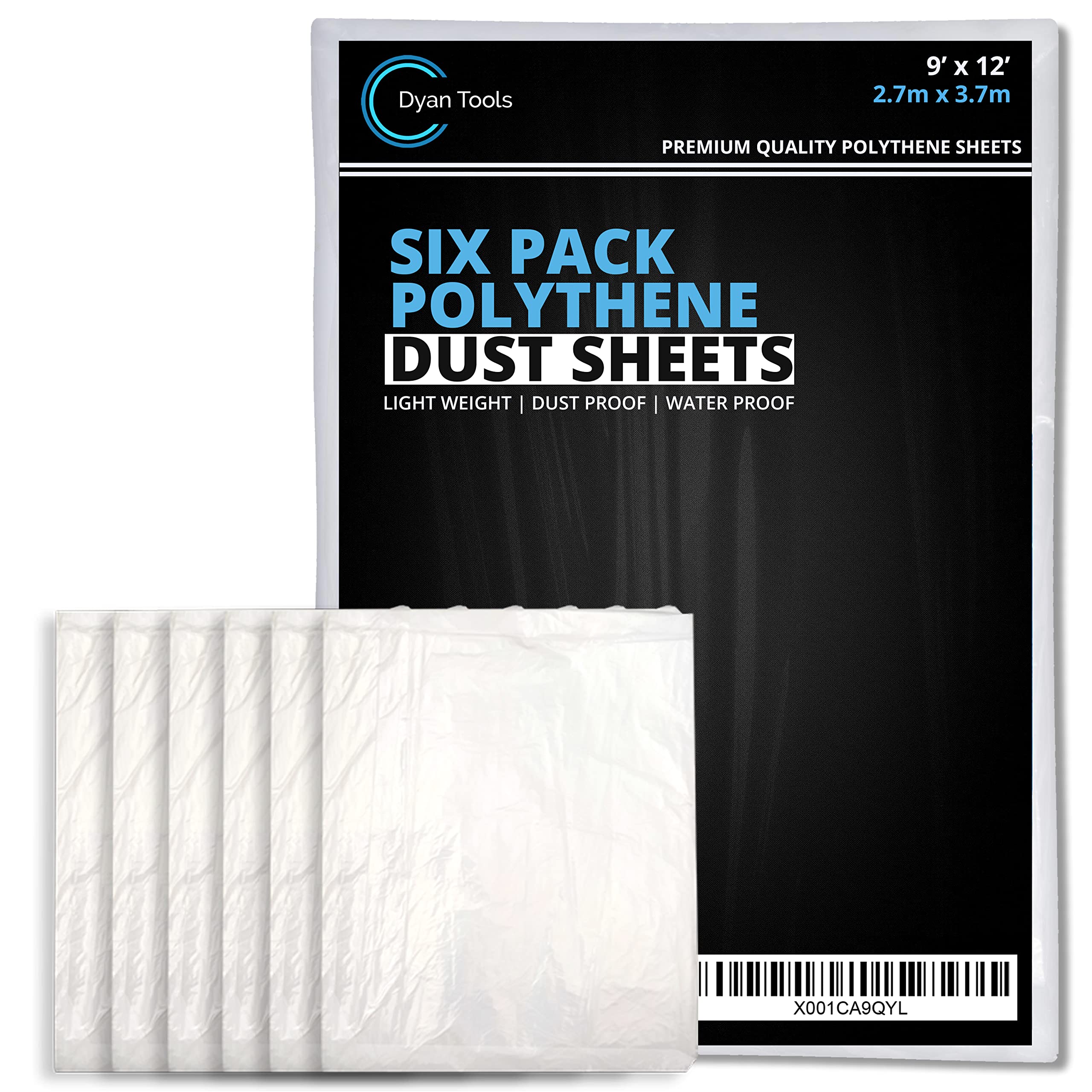 Buy Dyan Tools Pack of 6 Premium Quality Large Polythene Dust Sheets