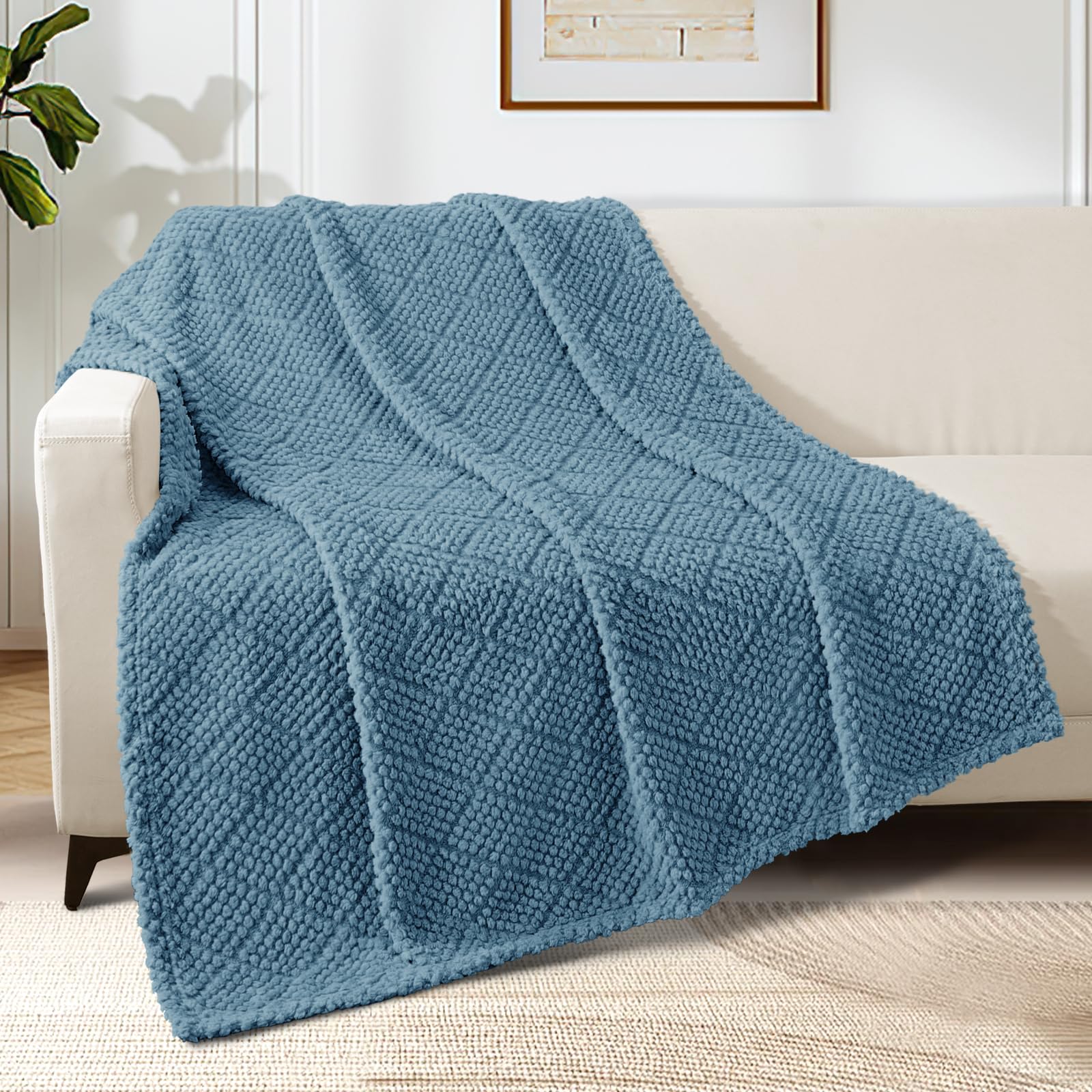 Whale Flotilla Fuzzy Fleece Throw Blanket for Sofa Couch, Bed - Image 3