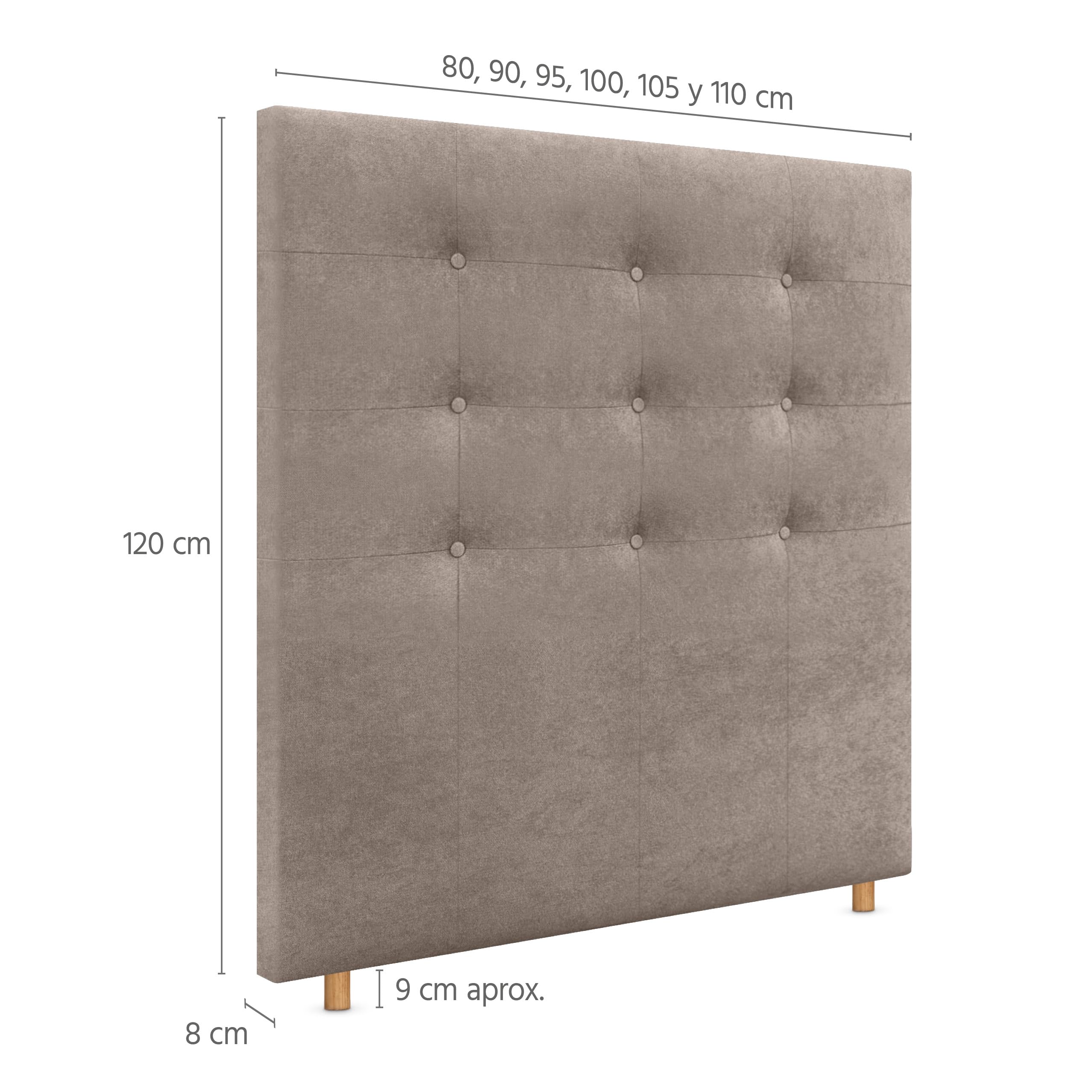 DHOME Cabecero Tapizado Capitoné Suelo 2 hileras Amplio de Tela Aqualine para Cama Matrimonio Cabezal Dormitorio (Tierra, 210cm Dual)
