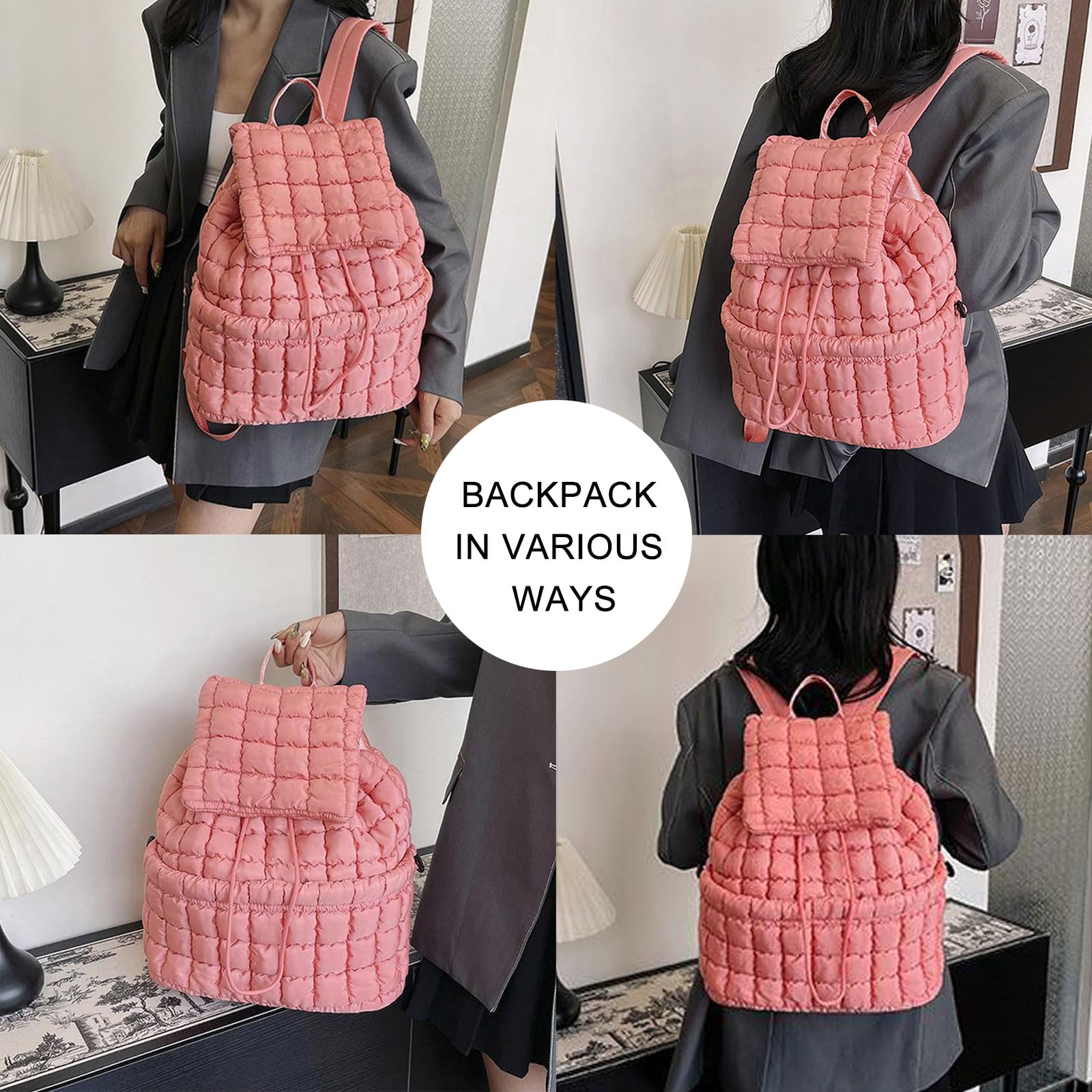 Zaino da scuola per studenti Zaino da viaggio Borsa da scuola trapuntata per adolescenti Borsa da palestra da viaggio in stile coreano Studente trapuntato