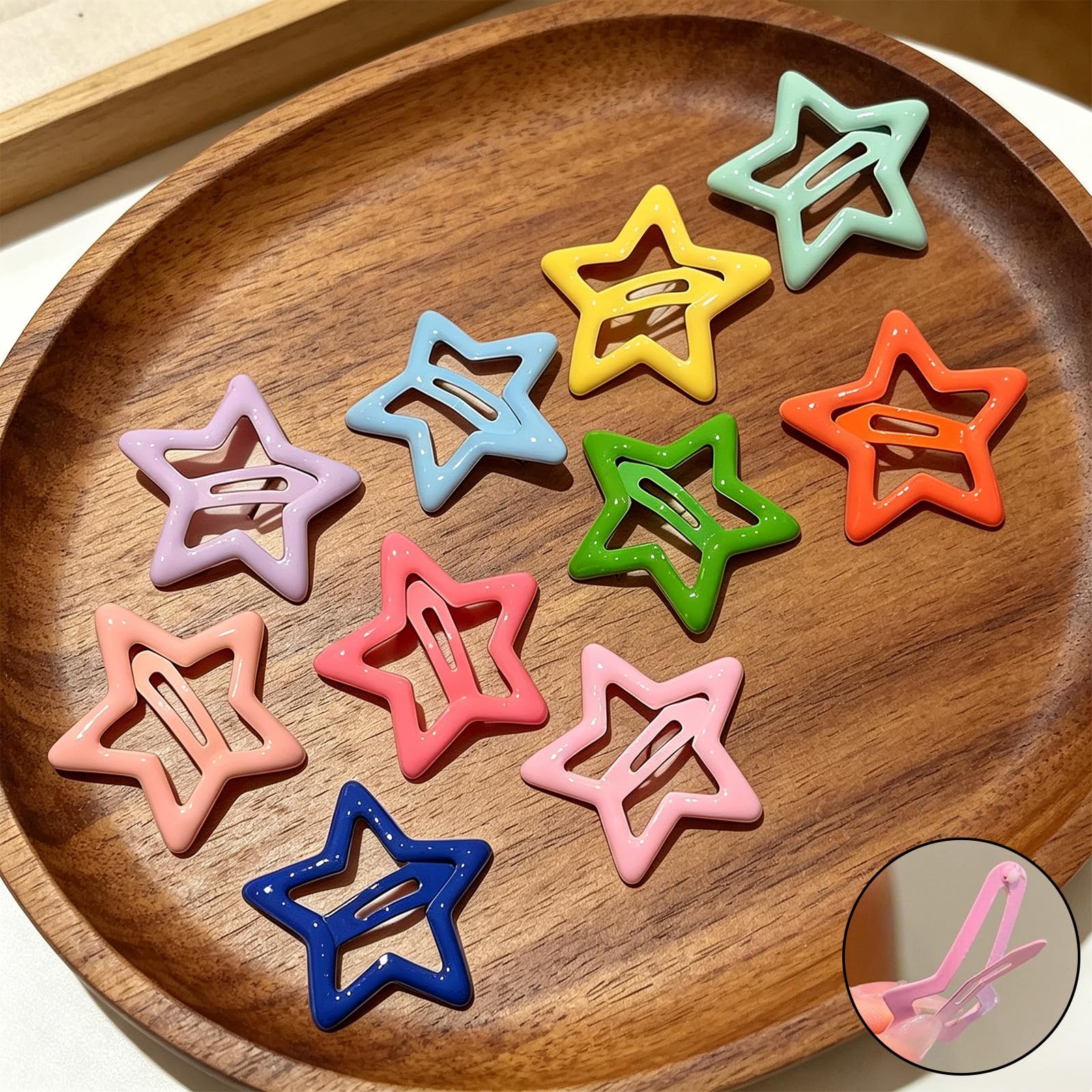 accaヘアクリップ　3個セット　星型小 Amazon.co.jp: 10個カラフル星型ヘアクリップ ダイカット バンス