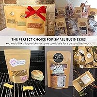 Vista 6 de 50pcs Kraft Bags with Window Resealable Stand Up Ziplock Pouches Bulk Food Storage Bag for Small Business 4.7x7.8