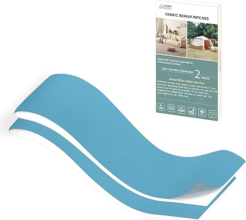 Azobur Cinta de reparación de lona extra grande impermeable de 2 piezas, kit de reparación de cubierta de barco, cinta de reparación de tienda, kit