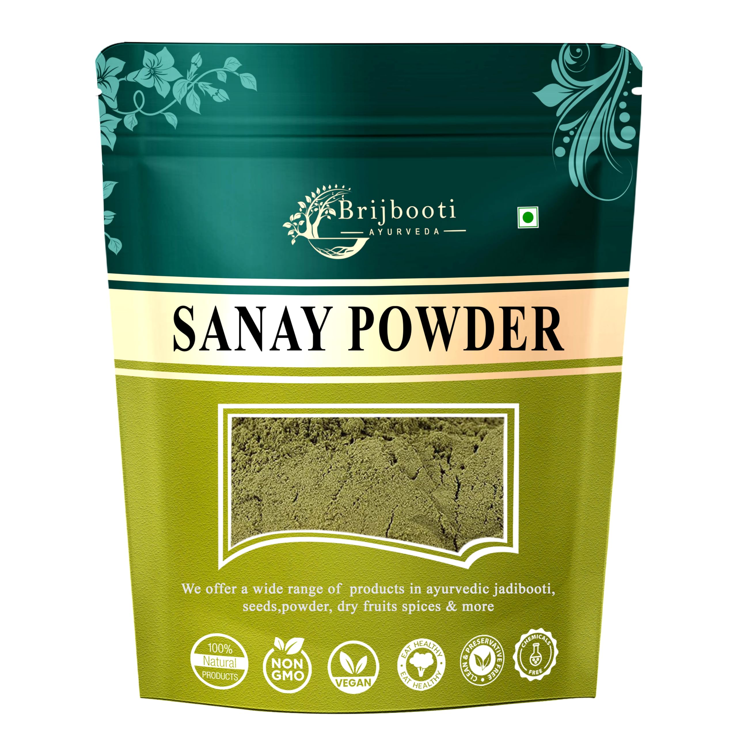 BIRJU MAHAVIR Senna Leaf/Alexandrina, Cassia Angustifolia, Sonamukhi Patta/Sanay Patti Powder, Natural, 200 g (B079MG42R4) Amazon Price History, Amazon Price Tracker