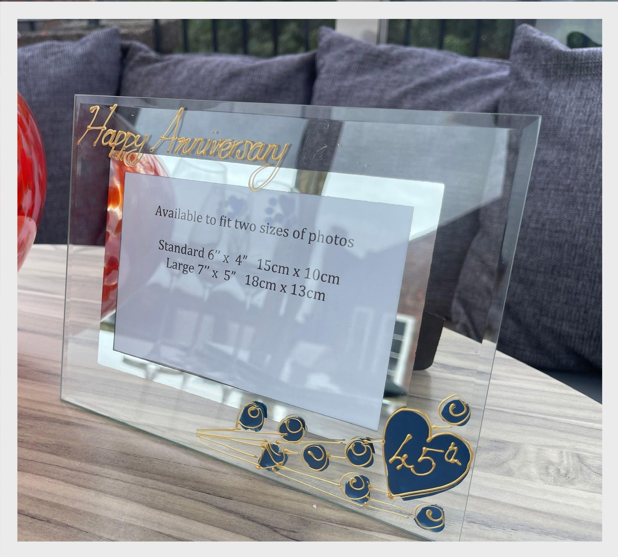 Dreamair Clear 45Th Wedding (Sapphire) Anniversary Photo Frame (L) Flower