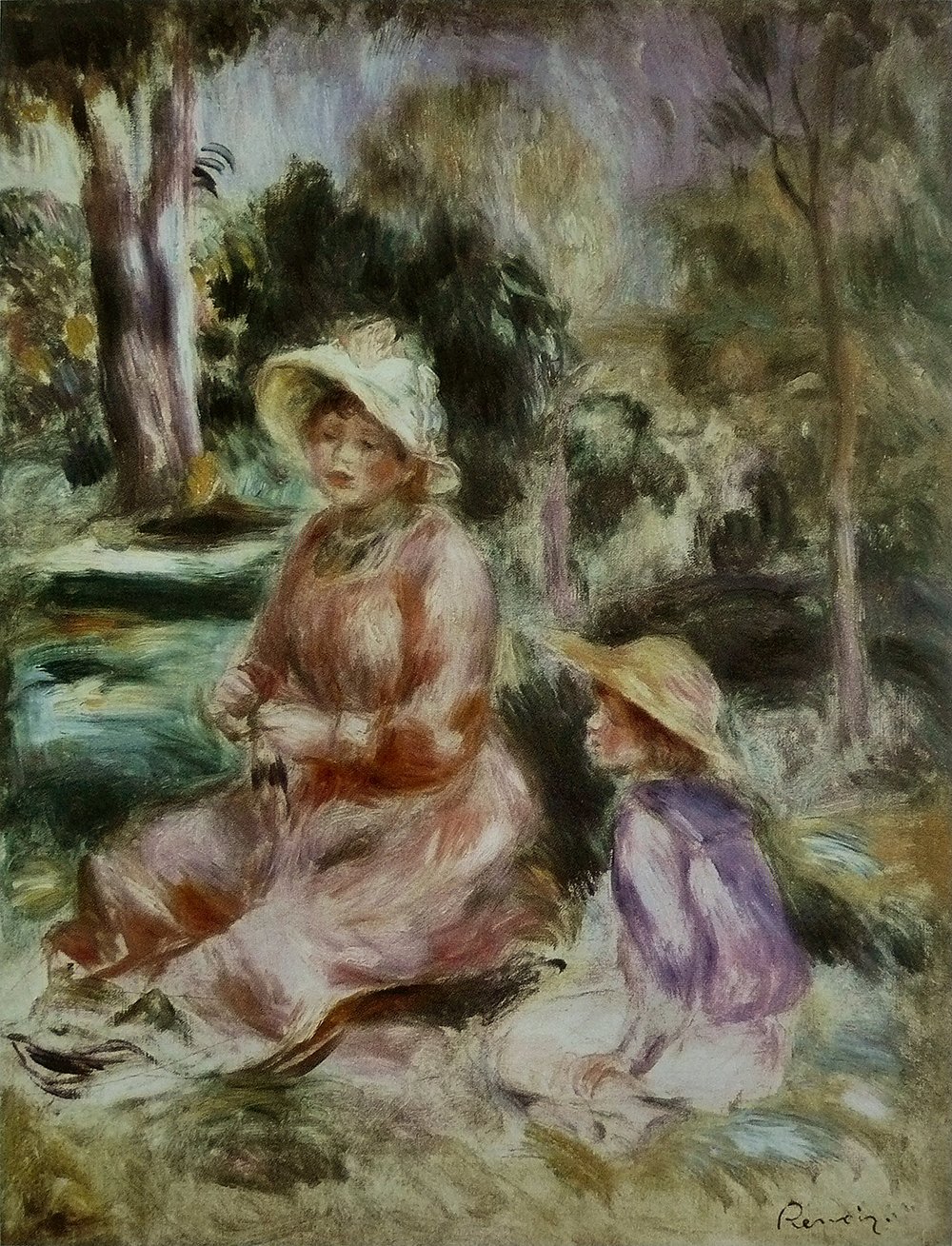 Pintura Renoir Madame Renoir para salón con elegante marco marrón