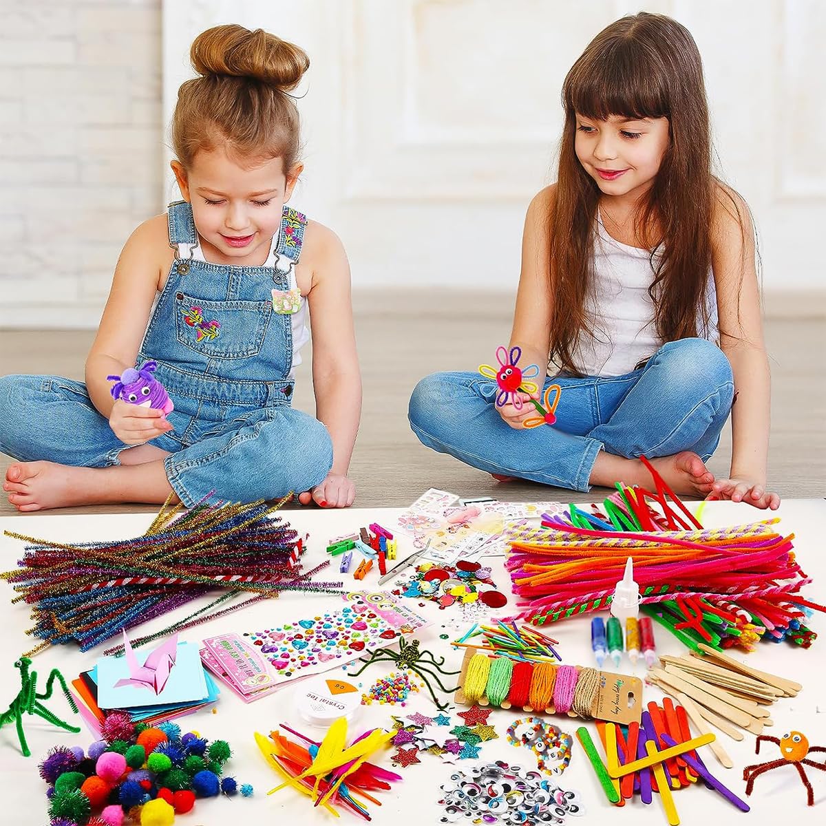 Kit de suministros para manualidades y manualidades, juego de más de 2000 piezas, materiales para actividades artesanales con caja de transporte, regalo educativo hecho a mano para estudiantes, escu Kit de suministros para manualidades y manualidades, juego de más de 2000 piezas, materiales para actividades artesanales con caja de transporte, regalo educativo hecho a mano para estudiantes, escu