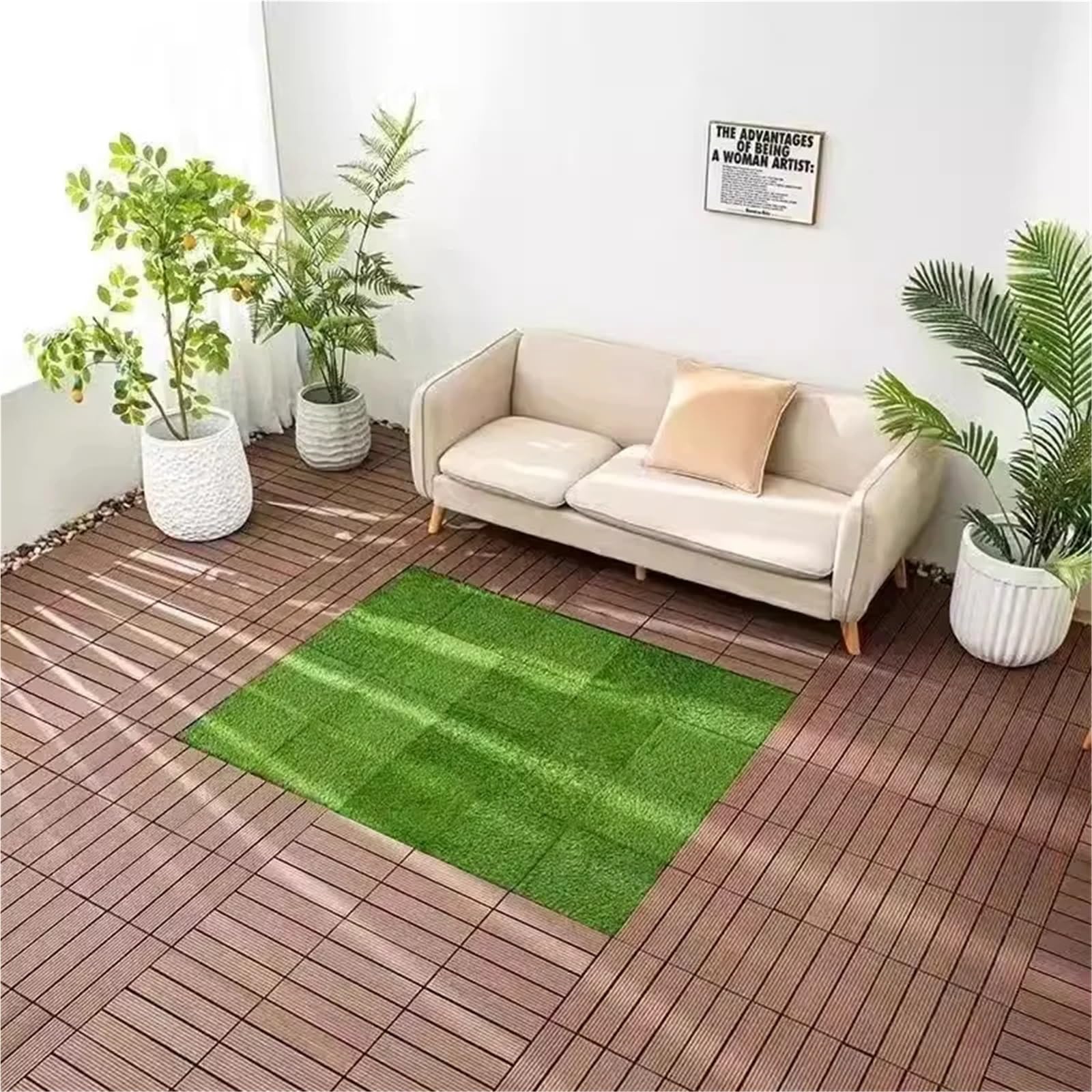 Terassenplatten AußEnbereich Kunststoff-Fertigparkett, Selbstaufbau, Balkon, Terrasse, Innenhof, Renovierung, Holzoptik, Selbstverlegung, Wohndeko(Brown)