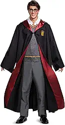 Fantasia de Harry Potter masculina, fantasia de personagem adulto do mundo mágico de luxo
