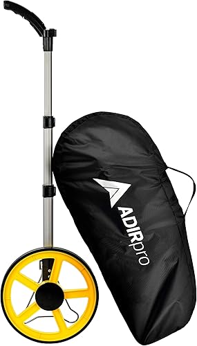 AdirPro rueda de medición de distancia digital, gran pantalla LCD digital, 12 pies/pulgada de grado comercial. Bolsa de transporte gratis