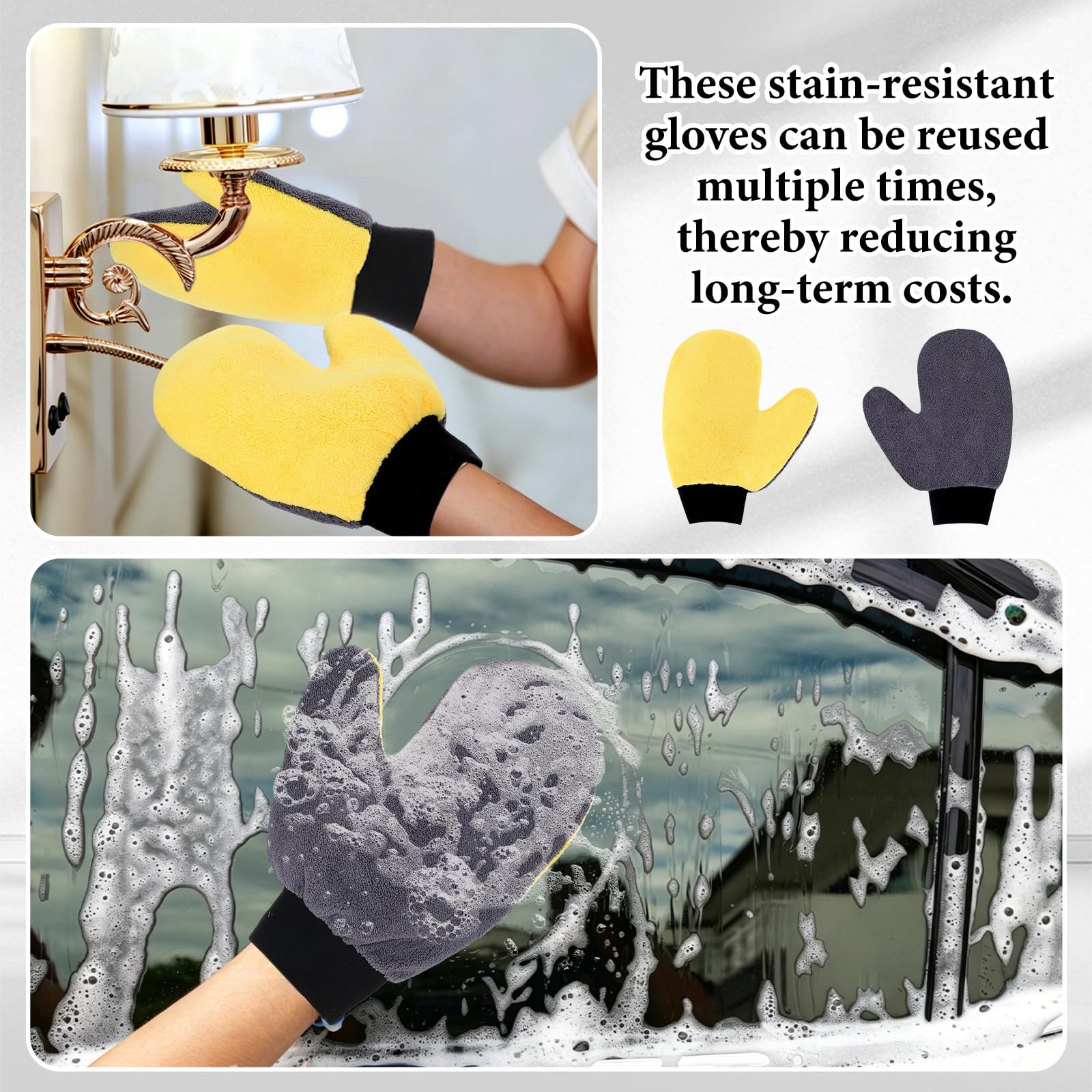 20 Pintura para Limpieza Guantes de Pintura de Microfibra Suave Guantes de Esponja de Microfibra Reutilizables de Polar Coral Guante de Lavado de Coche Aplicador de Tinte
