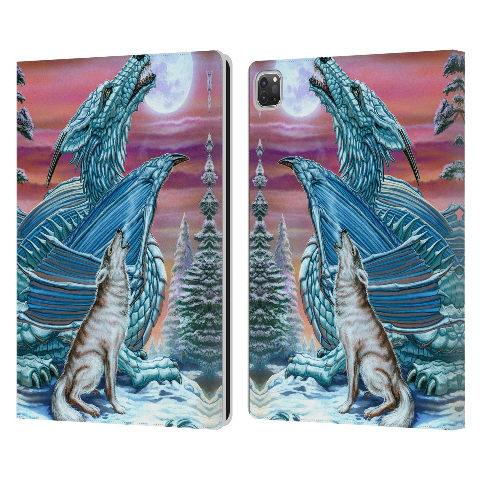 Head Case Designs Licenza Ufficiale Ed Beard Jr Canzone della Luna Luna del Lupo Draghi Custodia Portafoglio in Pelle Compatibile con Apple iPad PRO 12.9 2020/2021/2022