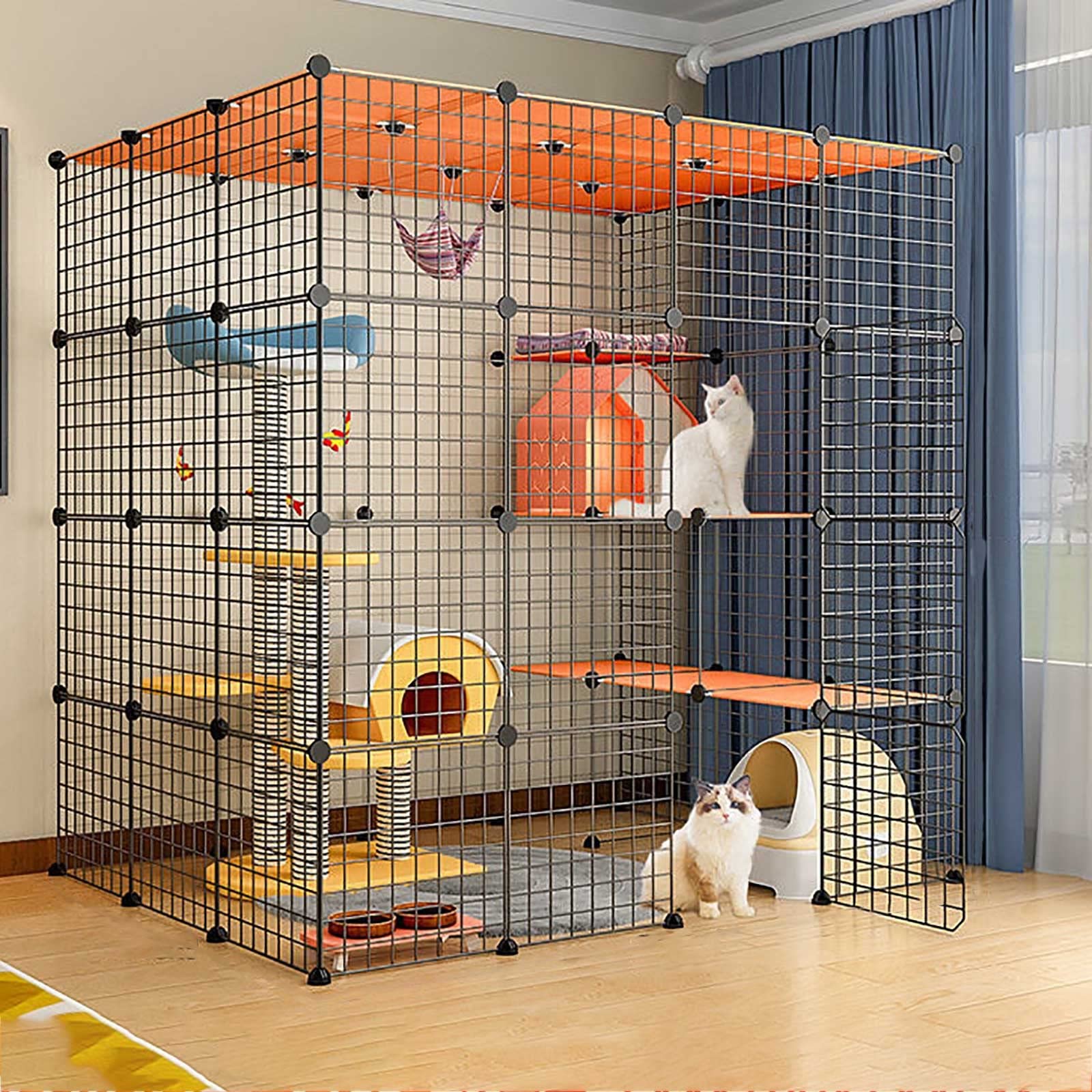 Grande cage pour chats modulable et facile à assembler