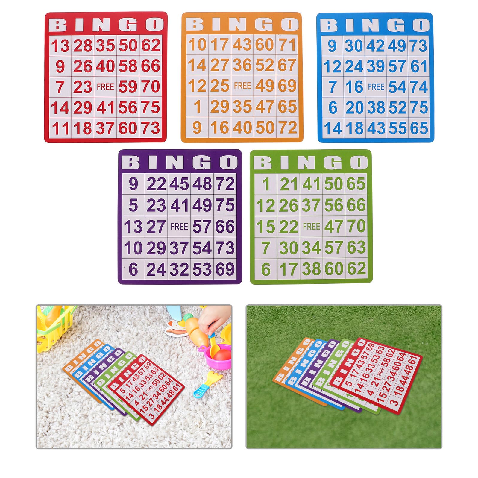 Tarjetas de Bingo Coloridas 100 Piezas de Papel para Juegos