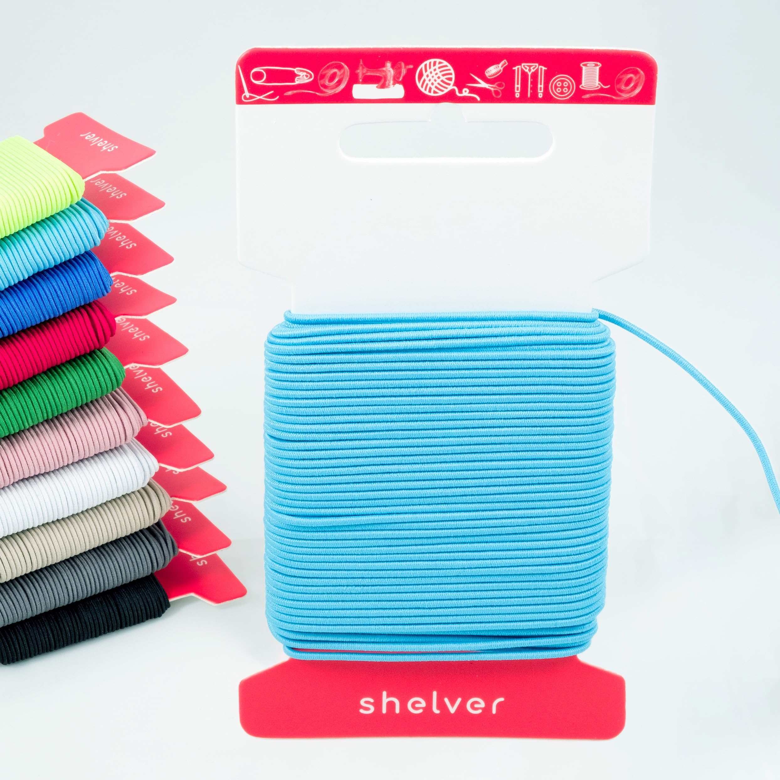 Shelver Z2 - Turquoise Blue Premium Elastic Cord, 1.5Mm Turquoise Blue, 20M