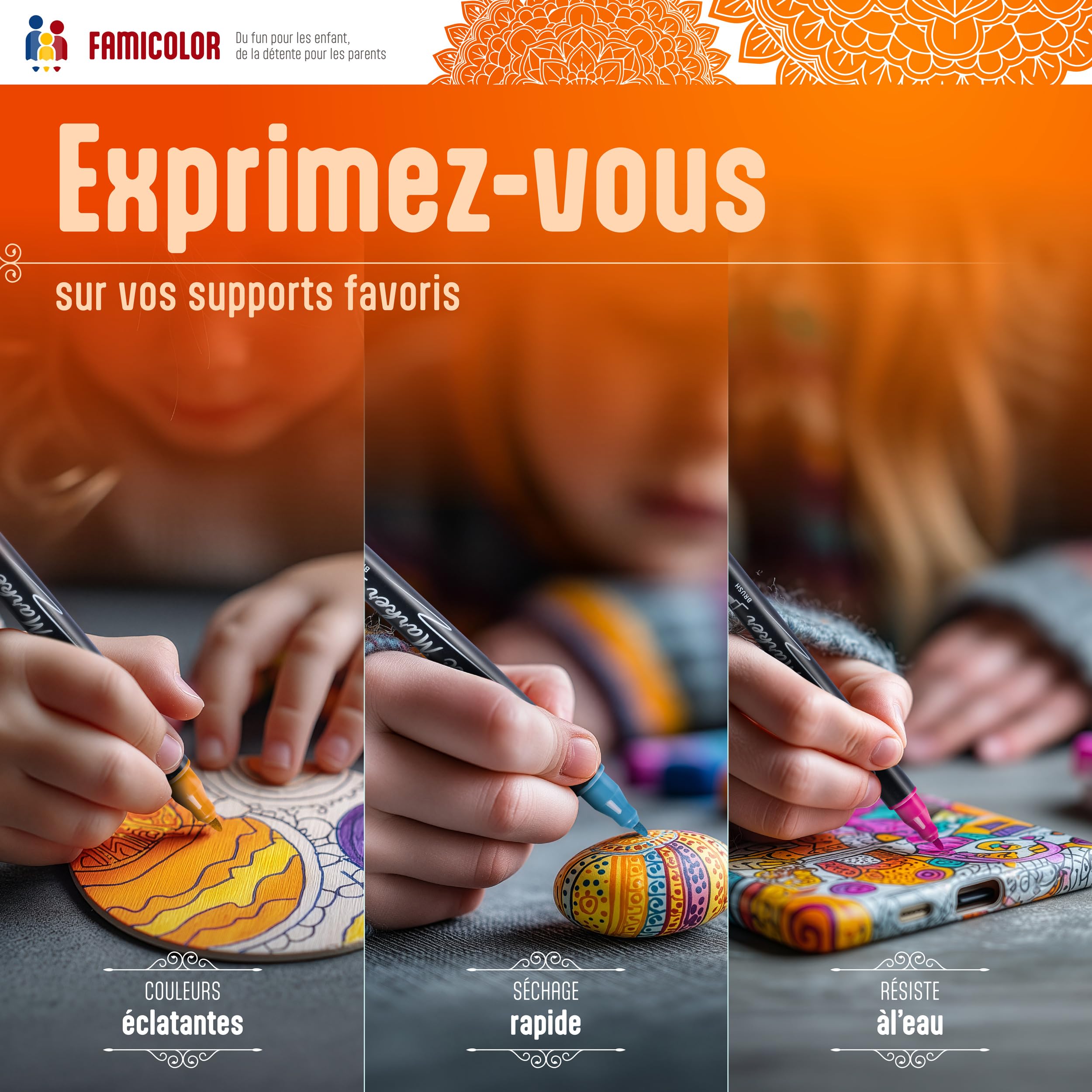 120 Feutres Acryliques | E-Book Offert | Double mine - Nuancier Inclus - Multi-surface, Séchage Rapide - Coloriage, Mandala anti stress​, Facile à Transporter, Acrylic Paint Marker