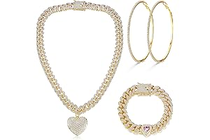 Cuban Link Chain Jewelry Sets for Women