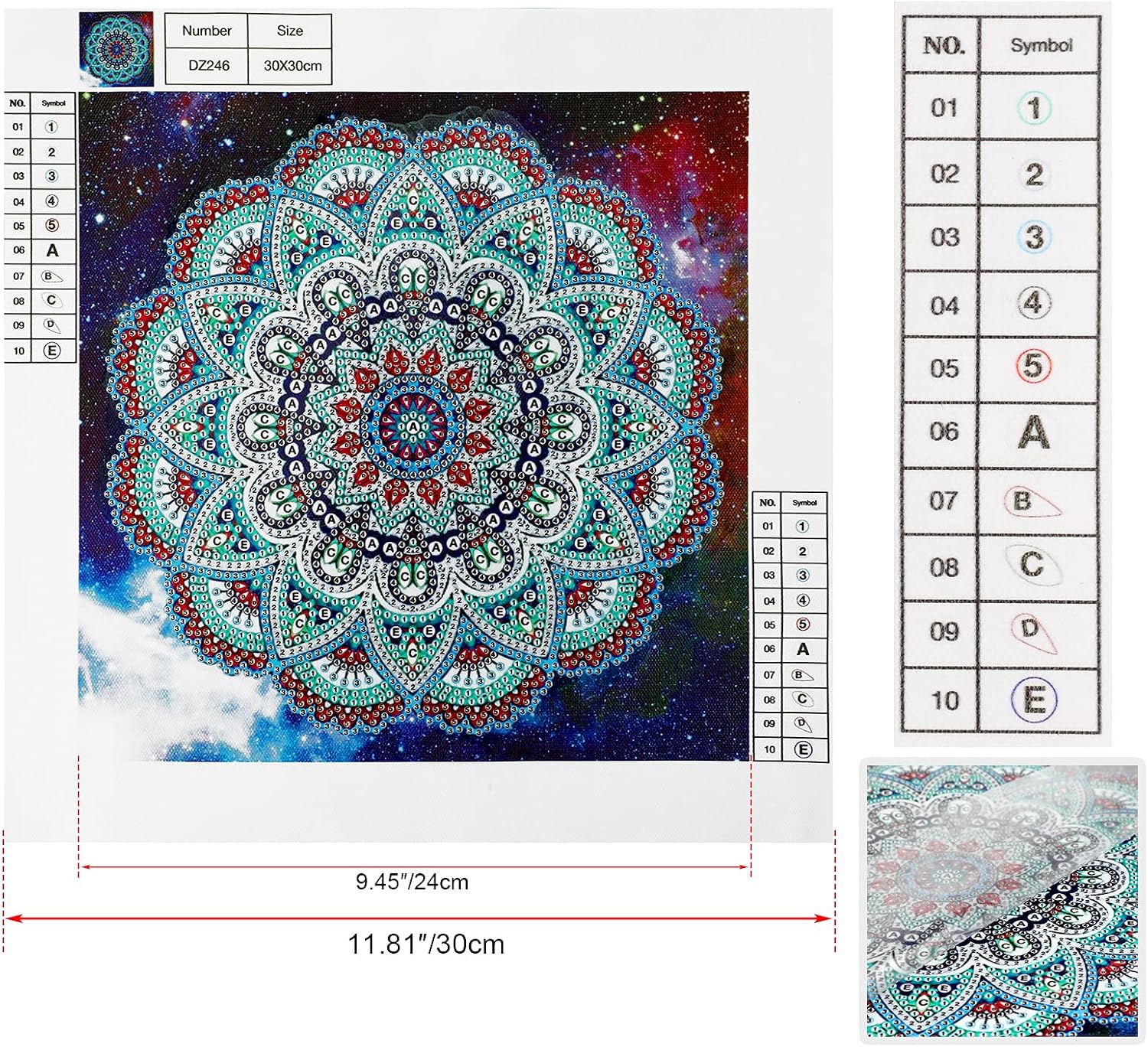 VETPW 5D DIY Mandala Pattern Special Shaped Diamond Rhinestone Painting - Image 3
