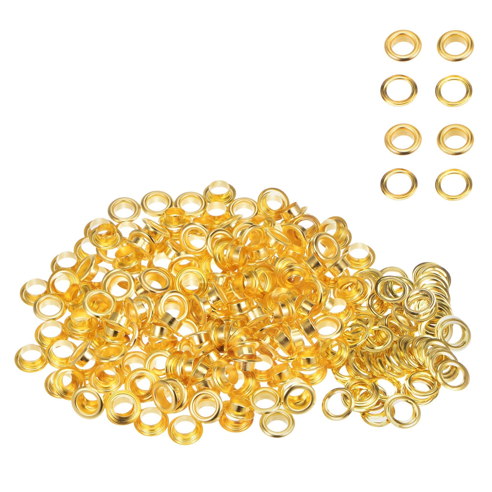 WedDecor 10mm Gold Brass Eyelets Grommets with Washers for Books, Arts & Crafts, Sewing, Bags, Leather Crafting, Scrapbook, DIY Projects and Rust Proof, 100pcs