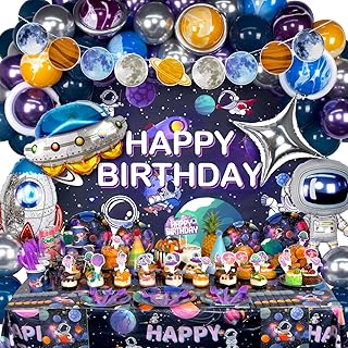 180 PCS Outer Space Birthday Party Decorations, Space Themed Party Decor...