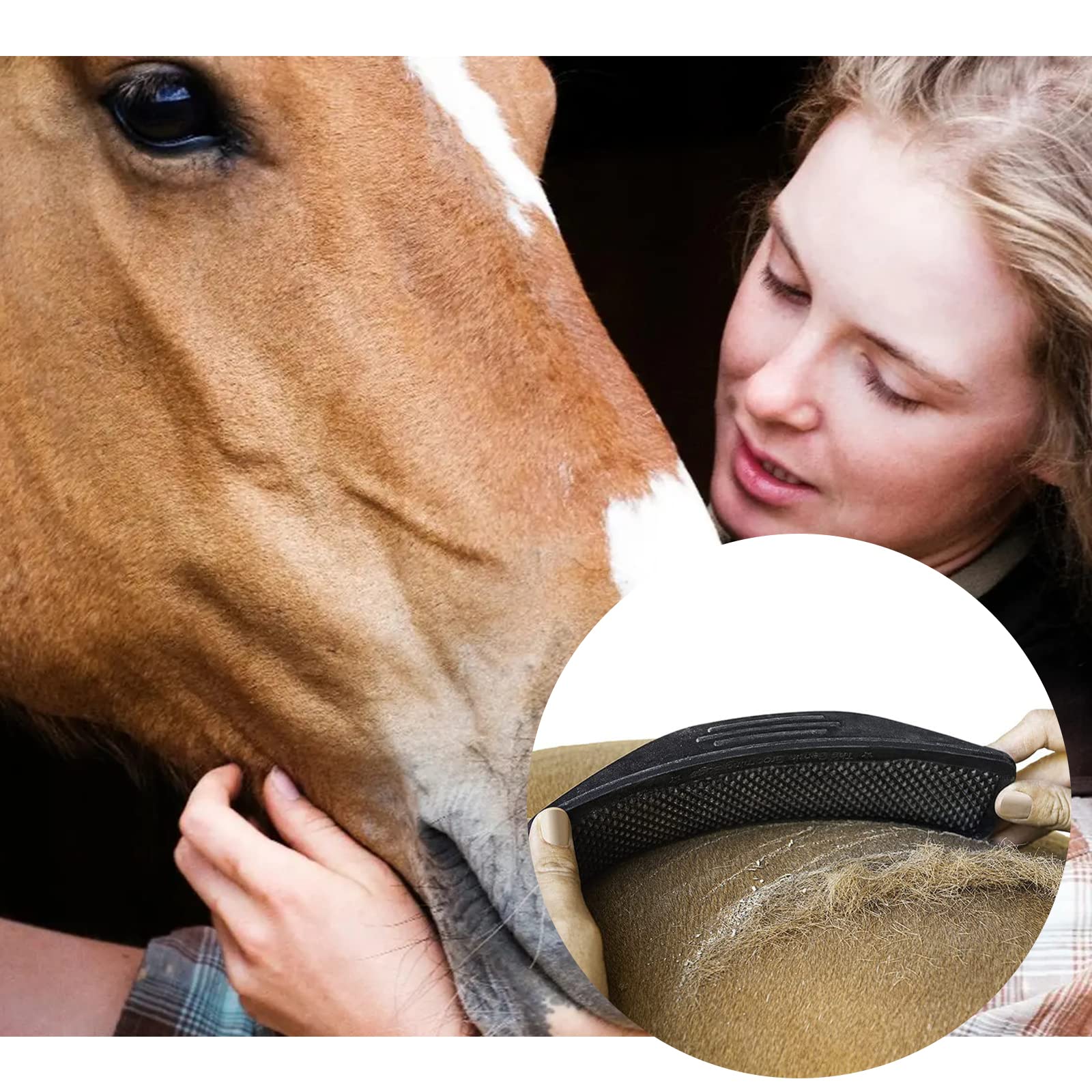 Peigne de massage Brosse de massage pour chevaux - Élimine sans douleur les poils morts, la fourrure et la saleté