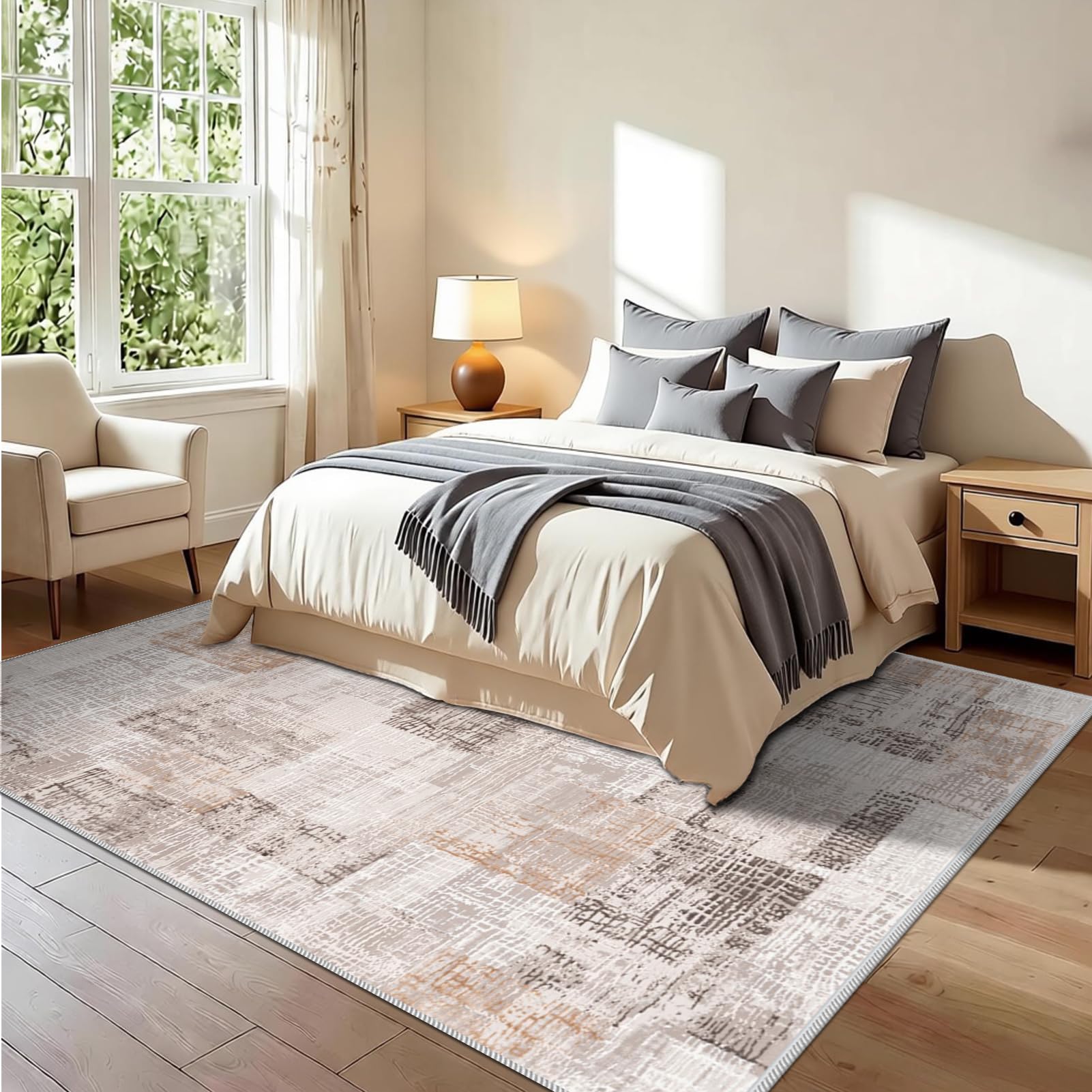 Dywan do salonu w stylu vintage, 80 x 160 cm dywaniki do sypialni, salonu, sypialni, kuchni, jadalni, duży dywan z krótkim włosiem, dywan do jadalni, antypoślizgowy zmywalny dywanik kuchenny