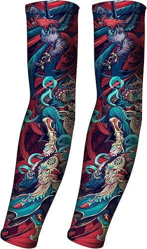 Miniatura 10 de AHXN Mangas de brazo de protección solar UV para hombres y mujeres-UPF 50+ deportes de compresión manga de enfriamiento-Único regalo de manga de