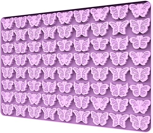 Moldes de silicona para gomitas de caramelo de chocolate, moldes pequeños para derretir cera, moldes para hornear mariposas, bandeja para cubitos de