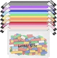 EVERECO 30 Pack A4 Letter Size Mesh Zipper Pouches - Waterproof Bags for Classroom, Office, Travel, Lego & Puzzle Storage