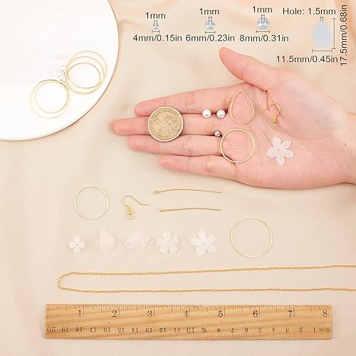 Miniatura 17 de SUNNYCLUE 1 caja de 10 pares de dijes acrílicos de flores florales 3D, kit de fabricación de aretes de lirio de cala para hacer joyas, iniciadores