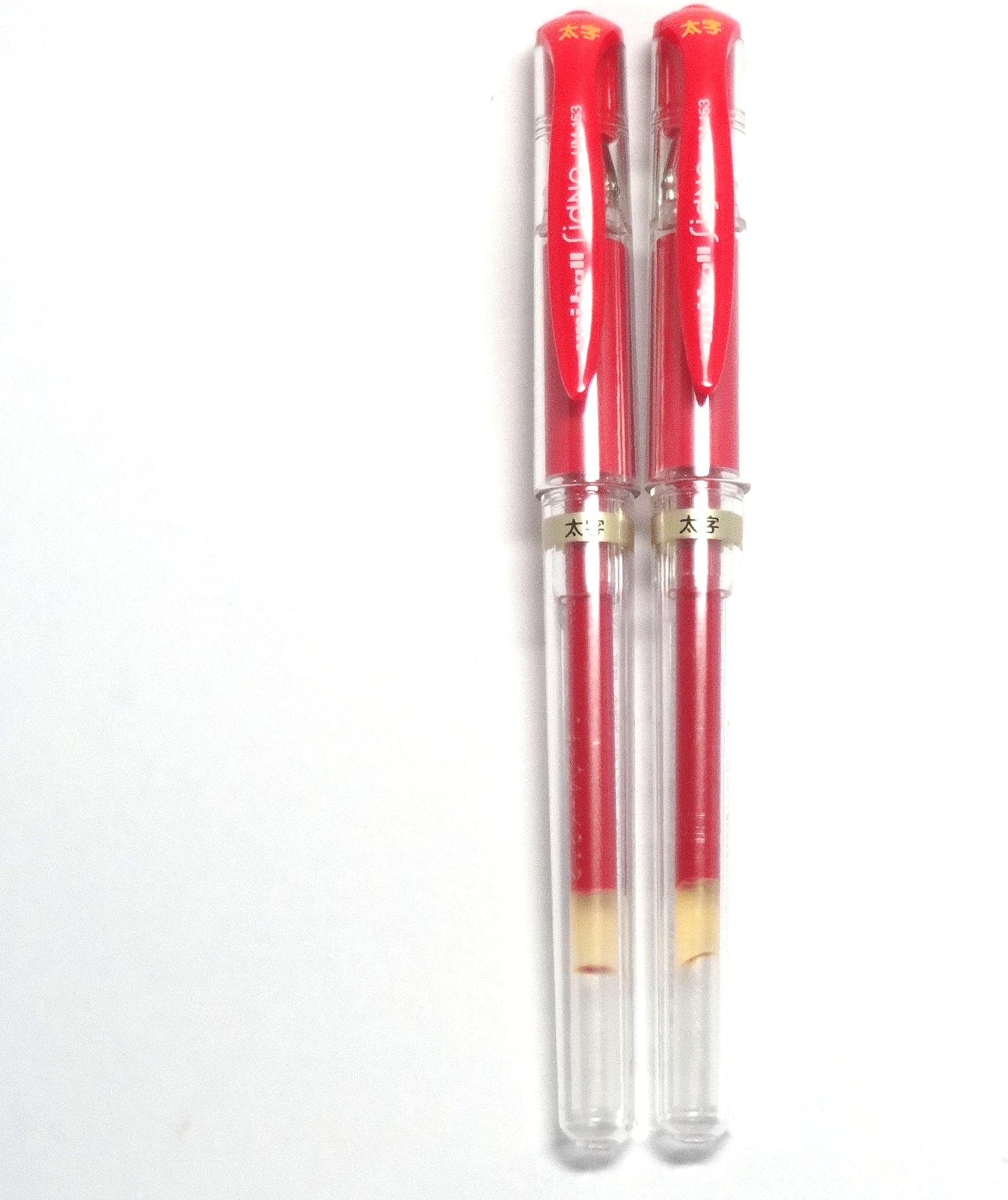 Uni-ball Signo Broad UM-153 Gel Ink Pen, Red, 2 pens per Pack (Japan import) [Komainu-Dou Original Package]