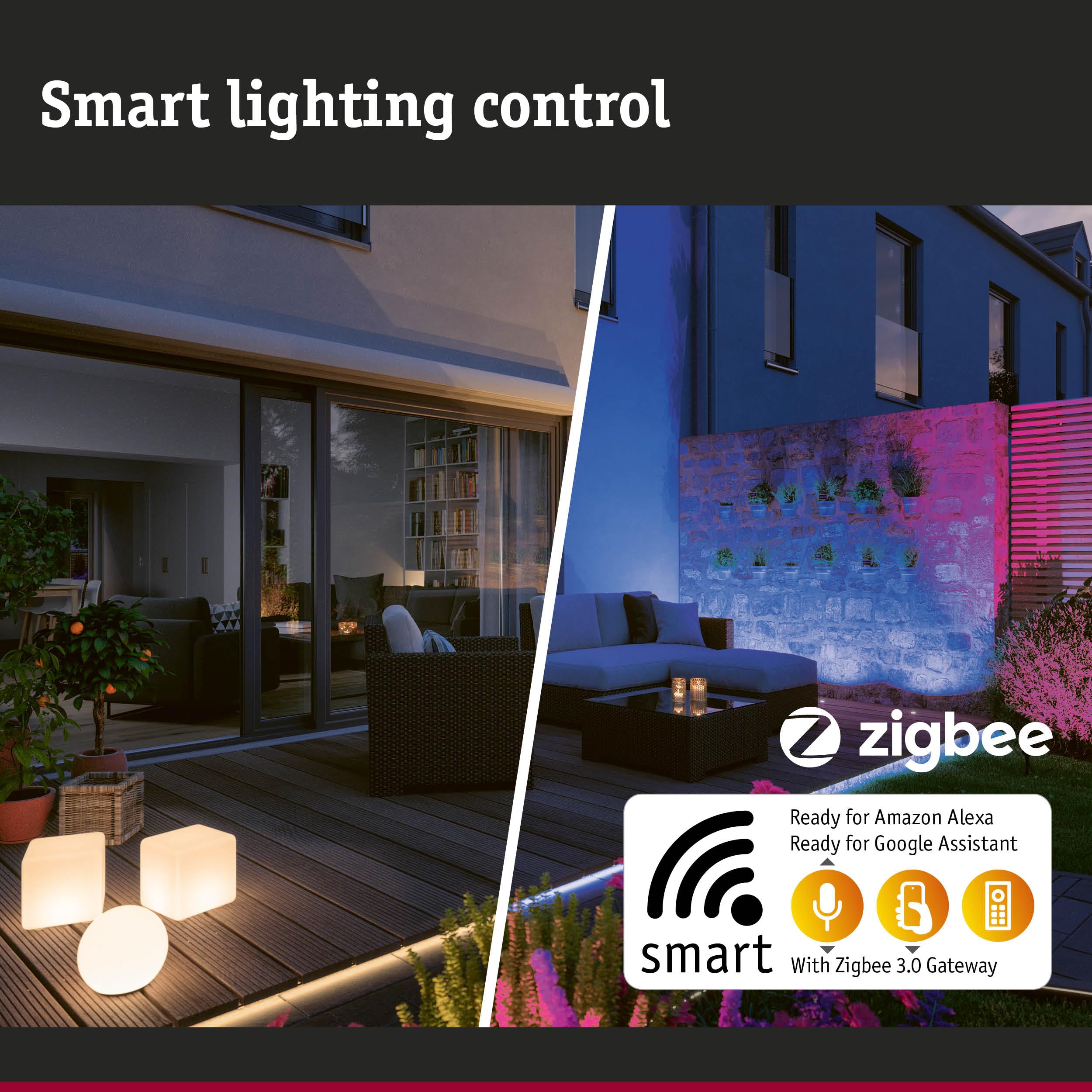 Paulmann 50137 Smart Home Zigbee wyłącznik ścienny Outdoor IP44 on/off/ściem biały sterowanie tworzywo sztuczne