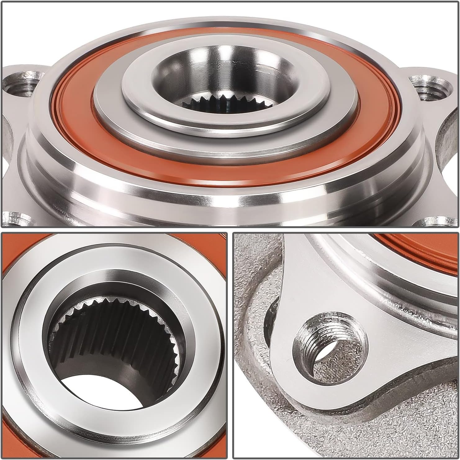 DNA MOTORING OEM-WHA-0069 Front Wheel Bearing Hub Assembly Compatible with 01-09 S60 / 99-06 S80 / 01-07 V70 / 03-07 XC70