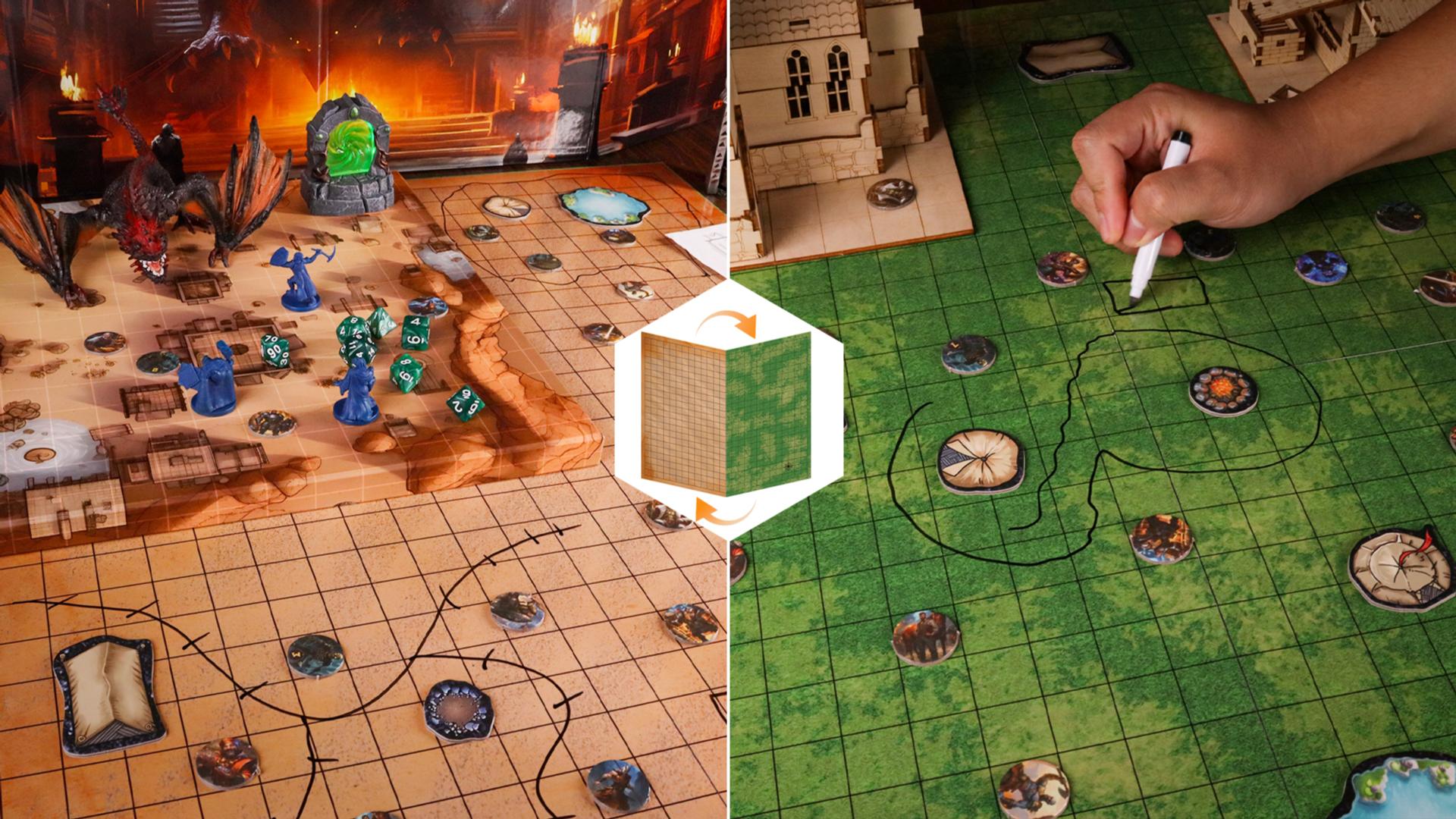 Amazon.com: CZYY Foldable Battle Mat with DM Screen, Game Tokens