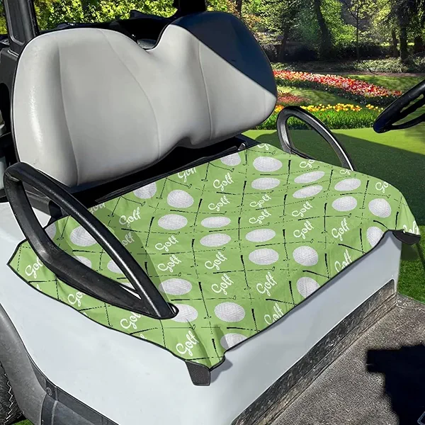 HUISEFOR Golf Cart Seat Covers for 2-Person Seats Soft Non-Slip Golf Cart Seat Towel Protector Golf Cart Accessories