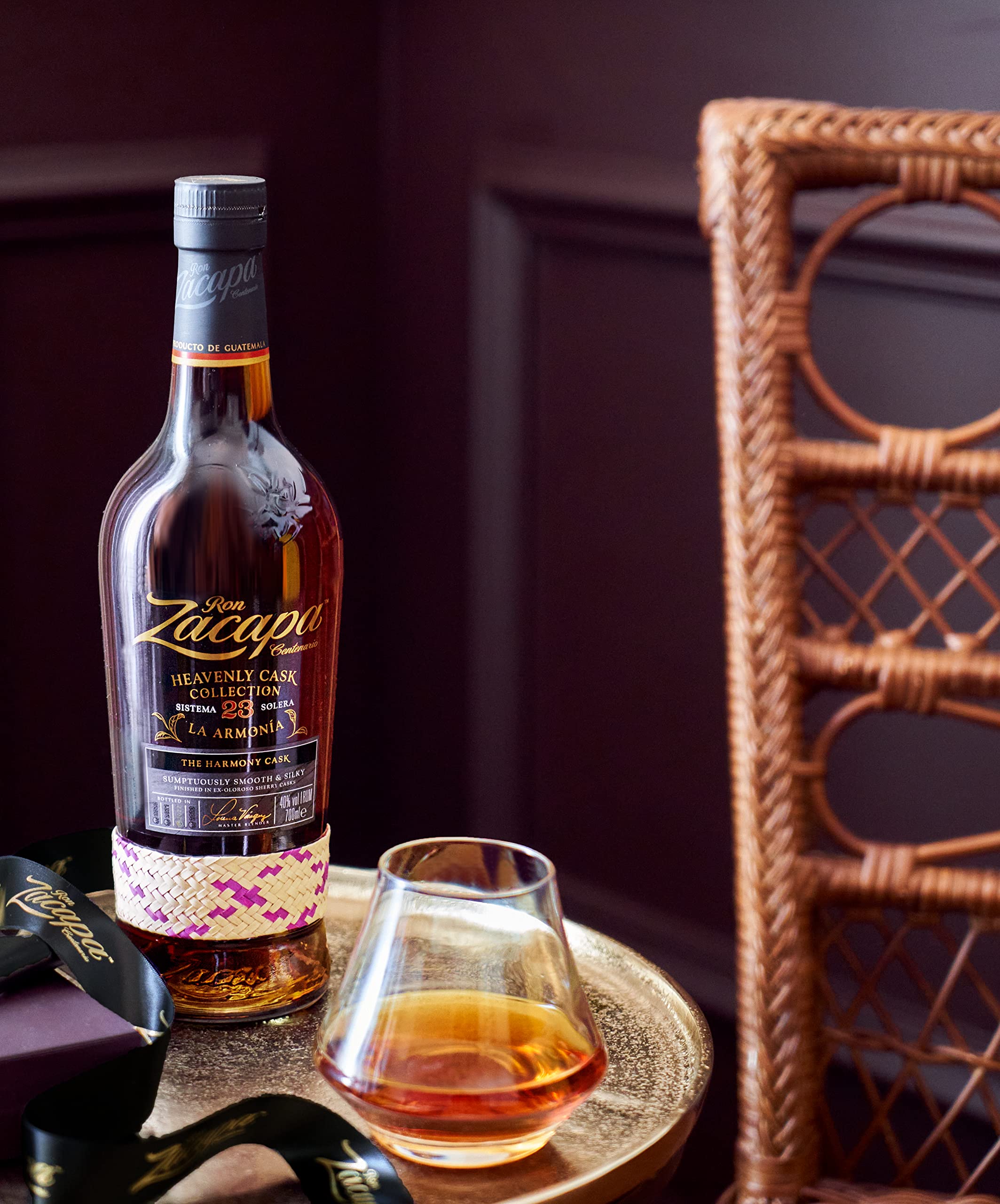 Zacapa La Armonia, Ultra-Premium-Rum, Heavenly Cask- Kollektion, handverlesen aus Guatemala, Rum, 40% vol, 700ml Einzelflasche