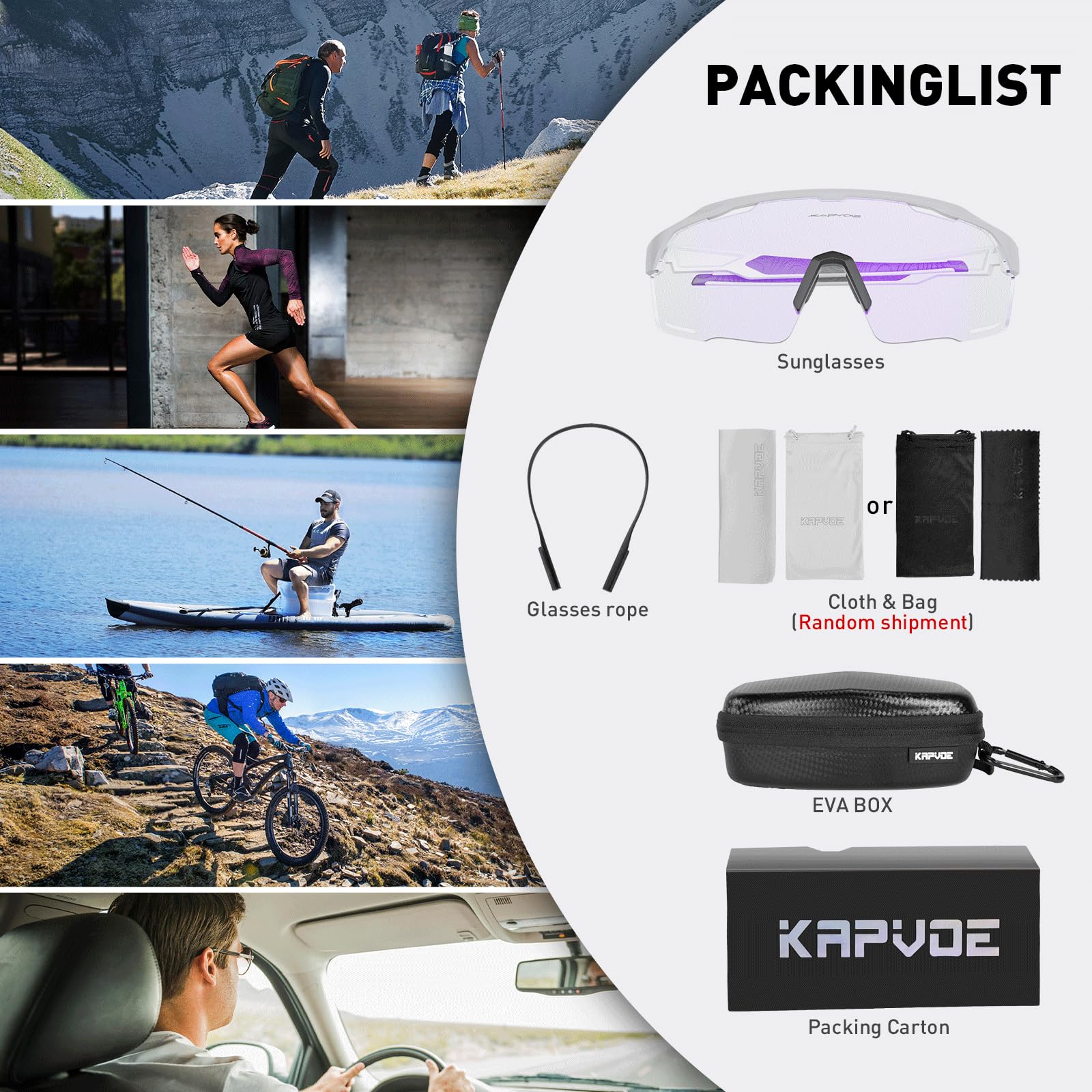 KAPVOE Gafas de Ciclismo Polarizadas Fotocromáticas Mujer Hombre MTB BTT Bicicleta Para Transparentes Deportivas K93