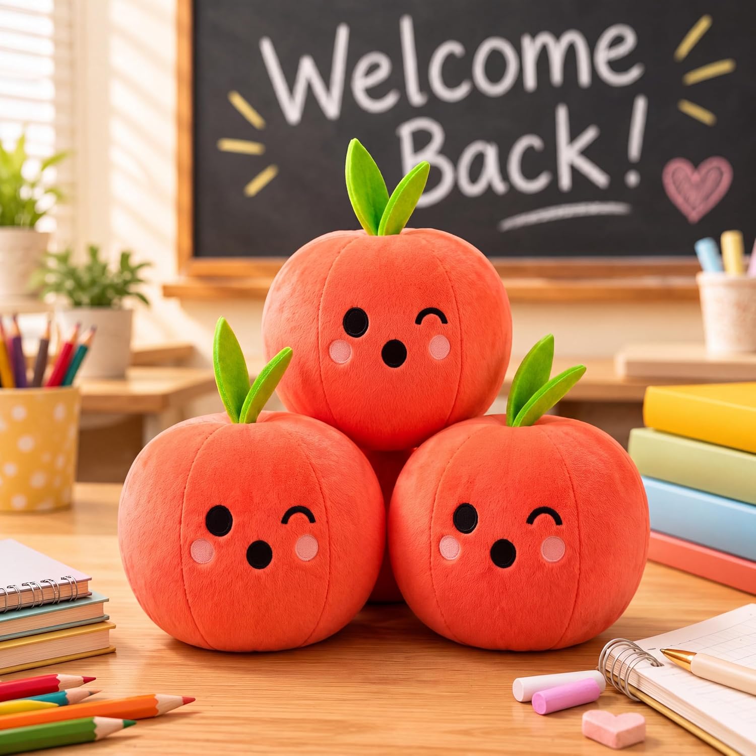 Soulchen 3 Pack Apple Plush Classroom Decor Plushies