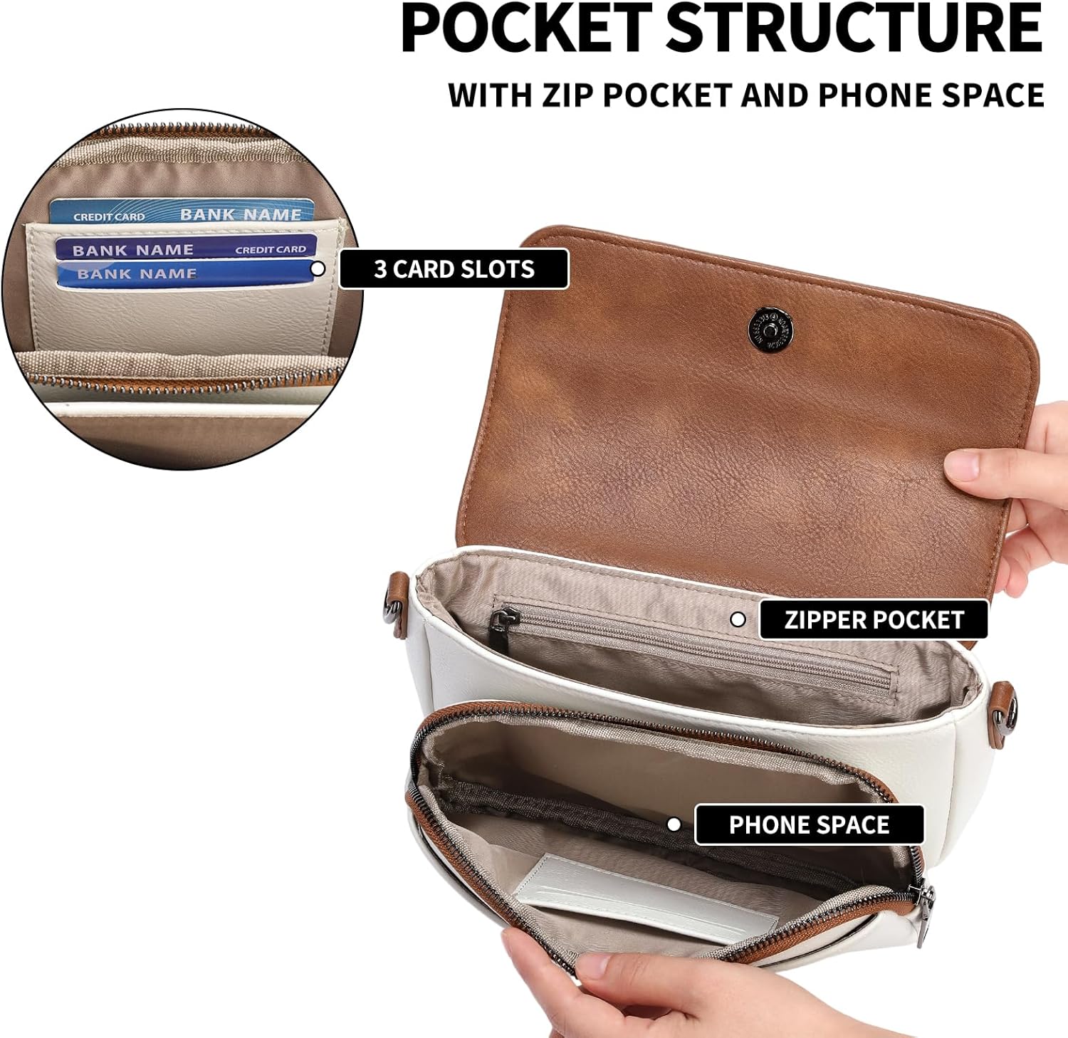 GAEKEAO Crossbody Bags for Women Crossbody Purses Vegan Leather Cell Phone Purse Travel Shoulder Bag Handbags with Card Slots - Image 5