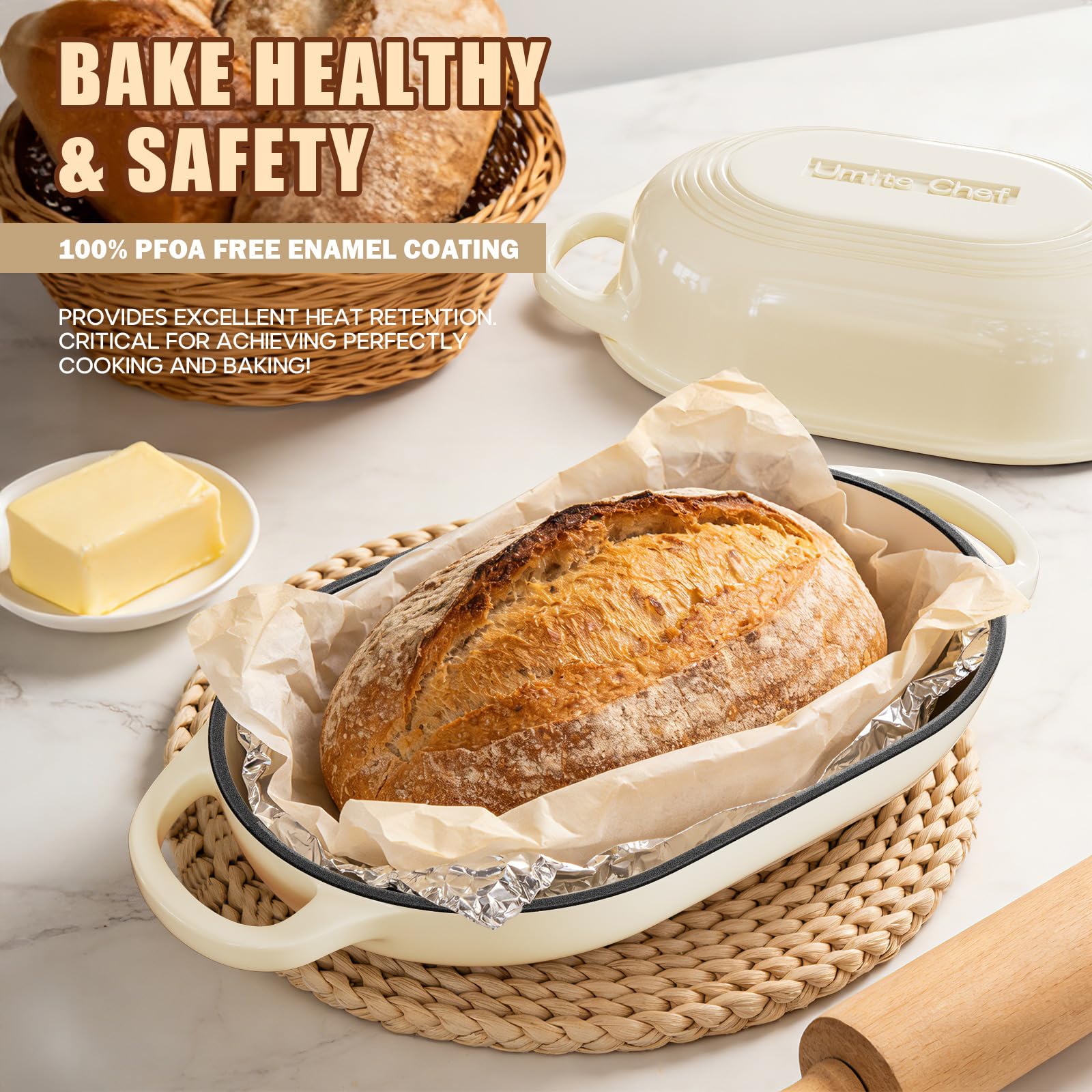 Enameled Cast Iron Dutch Oven - Bread Baking Kit -3